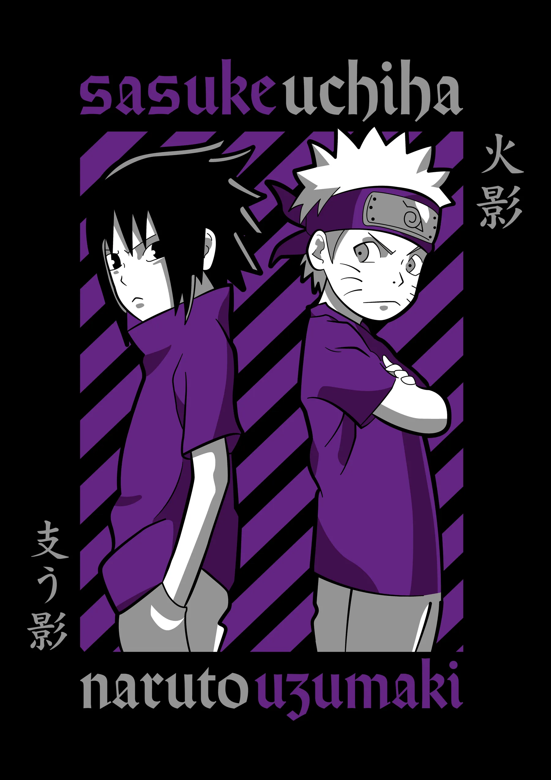Sasuke y Naruto Espalda con Espalda