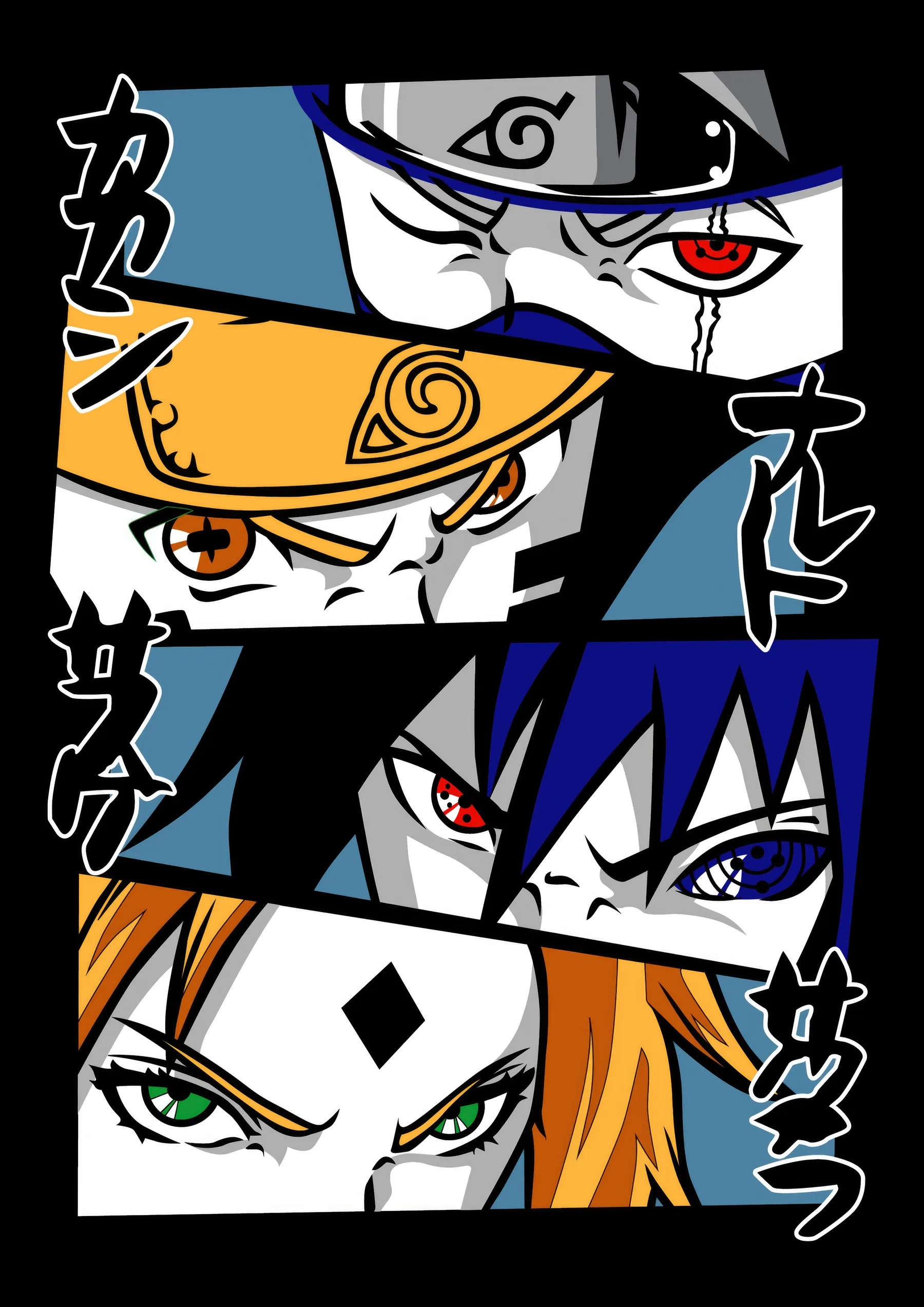 Naruto Ojos de Personajes Collage