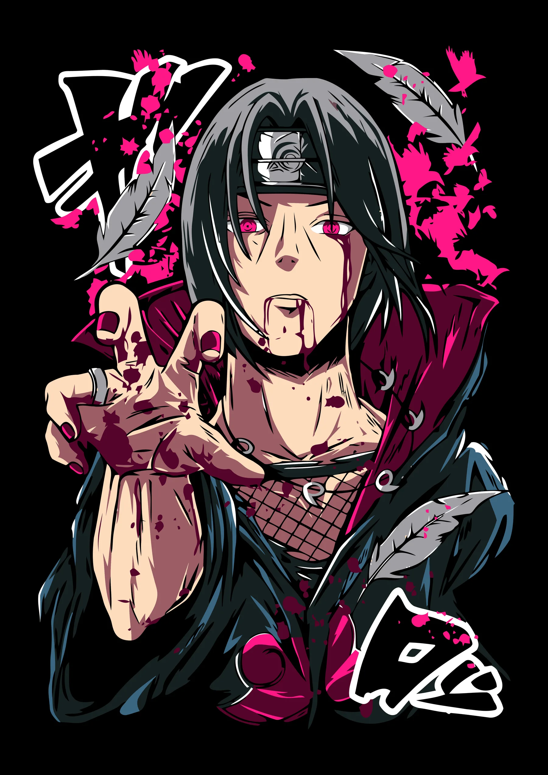 Itachi Uchiha Sangre y Cuervos Mangekyou
