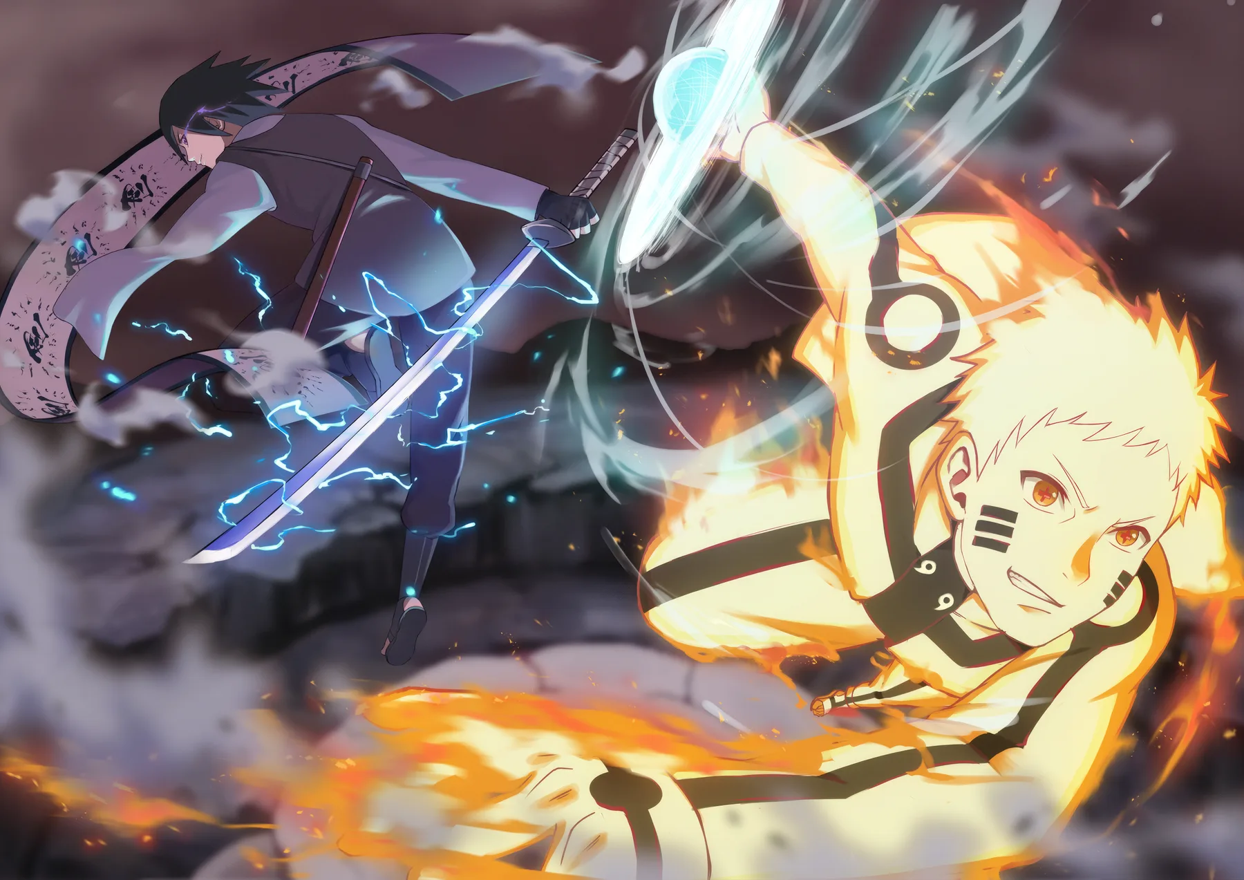 Naruto vs Sasuke Rasengan Chidori Batalla Final