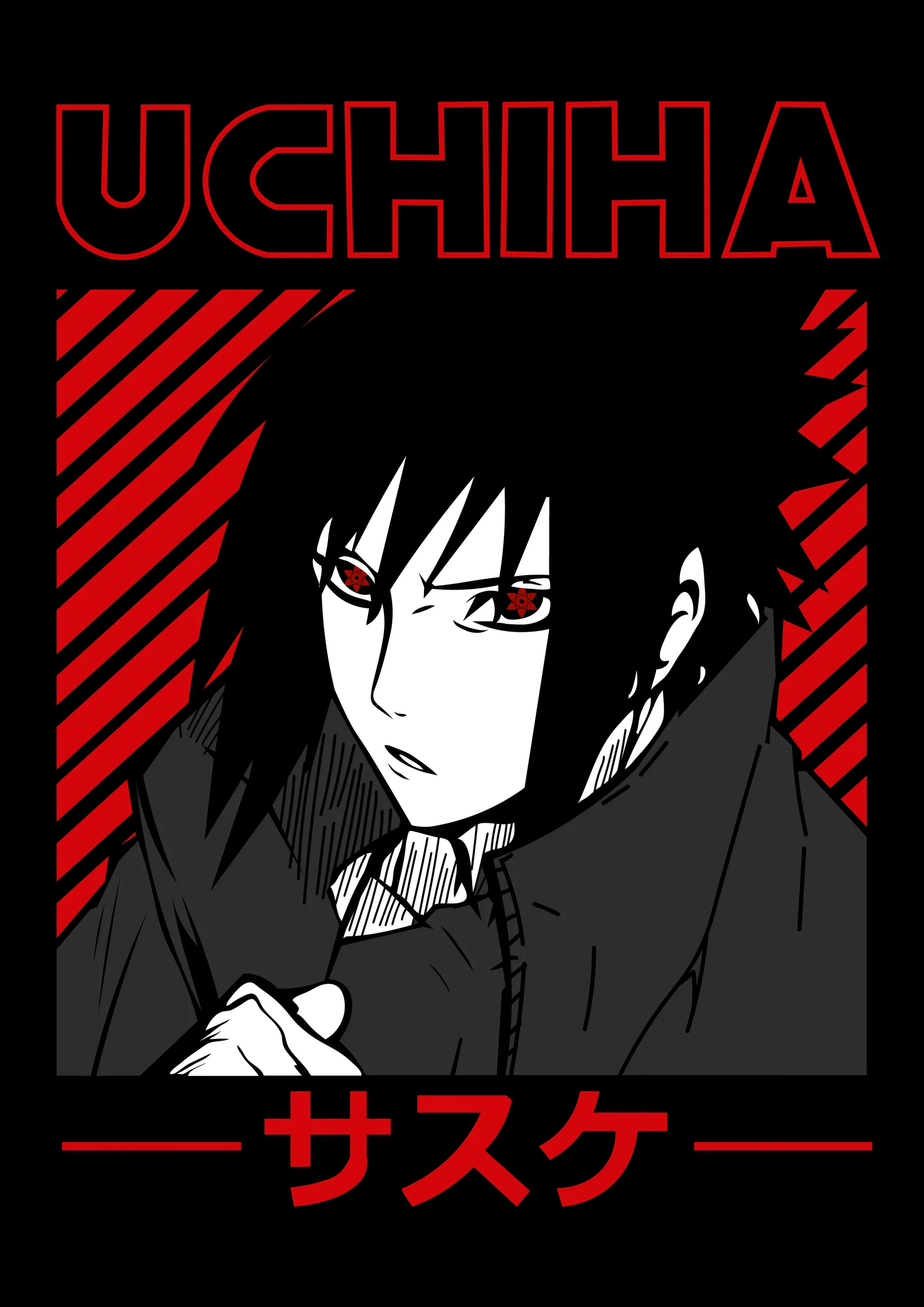 Sasuke Uchiha Retrato Rojo Sharingan