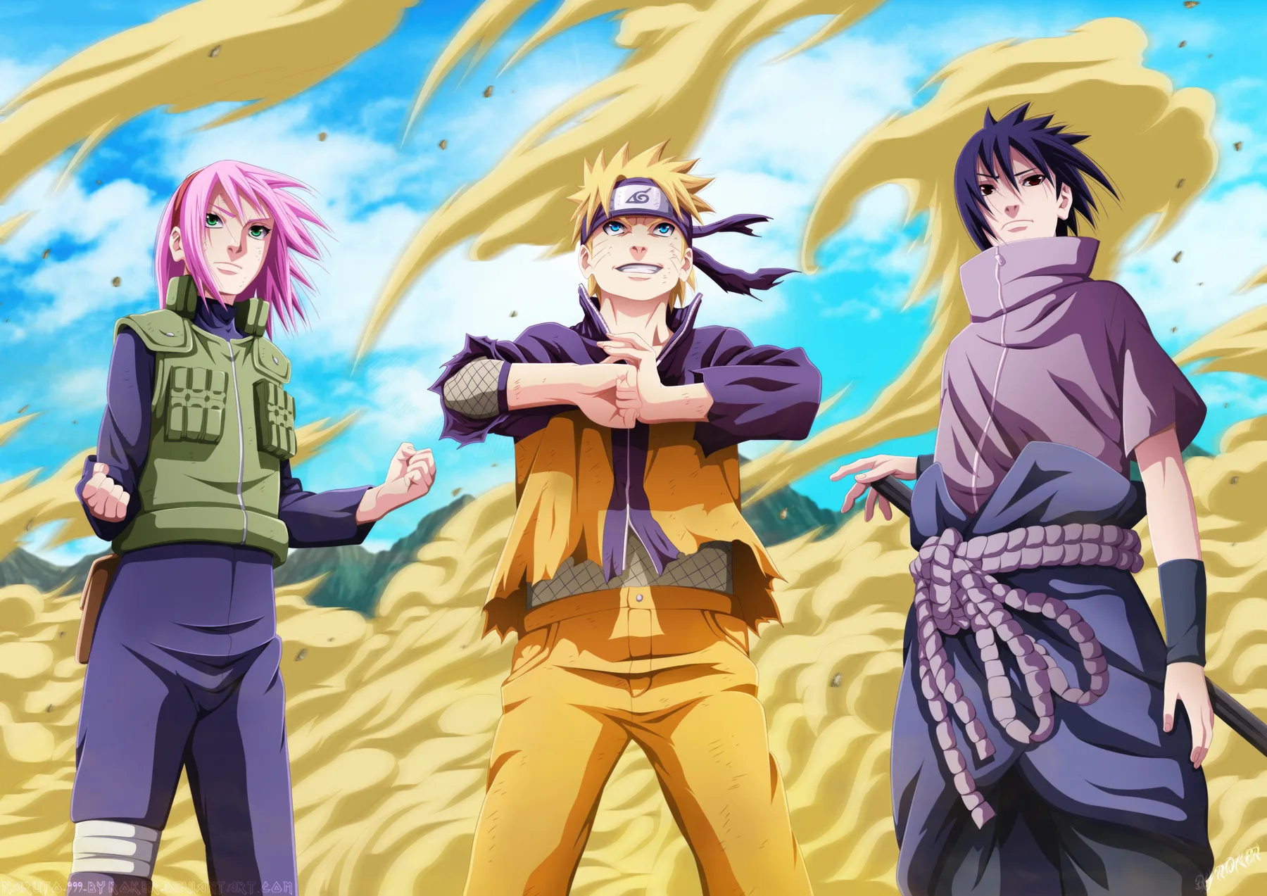 Naruto Sakura y Sasuke Tormenta de Arena