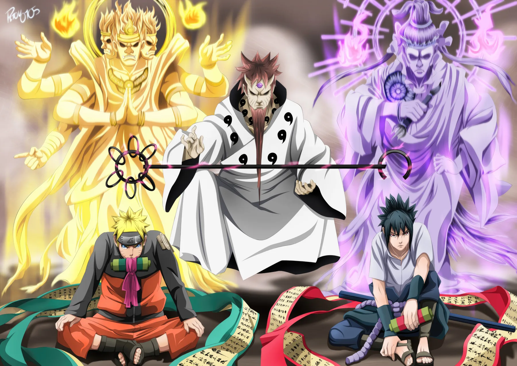 Naruto Sasuke y Sabio de los Seis Caminos