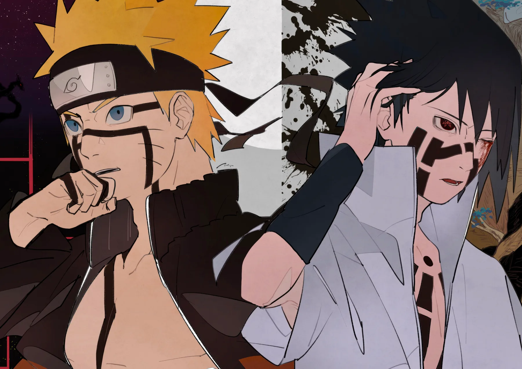 Naruto y Sasuke Rostro Dividido Final