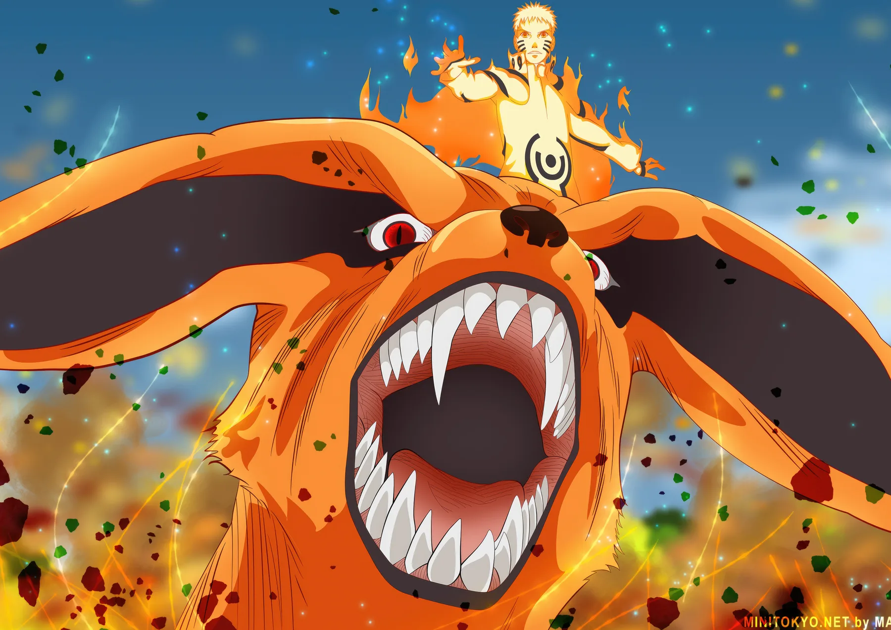 Naruto Kurama Nueve Colas Transformación