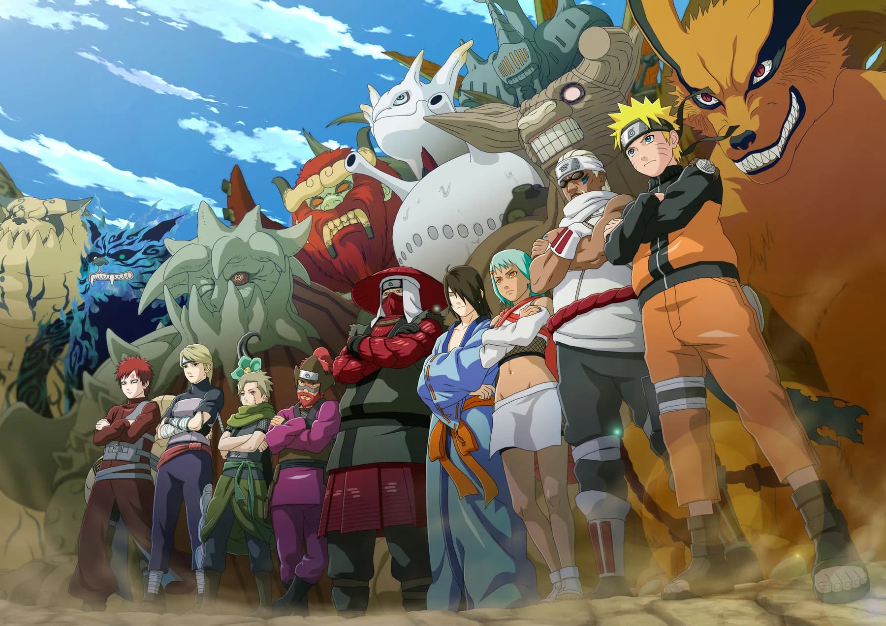 Naruto y Bestias con Cola Alianza Shinobi