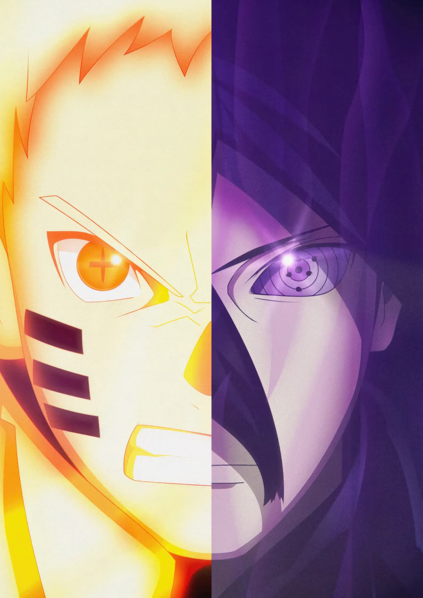 Naruto y Sasuke Ojos Divididos