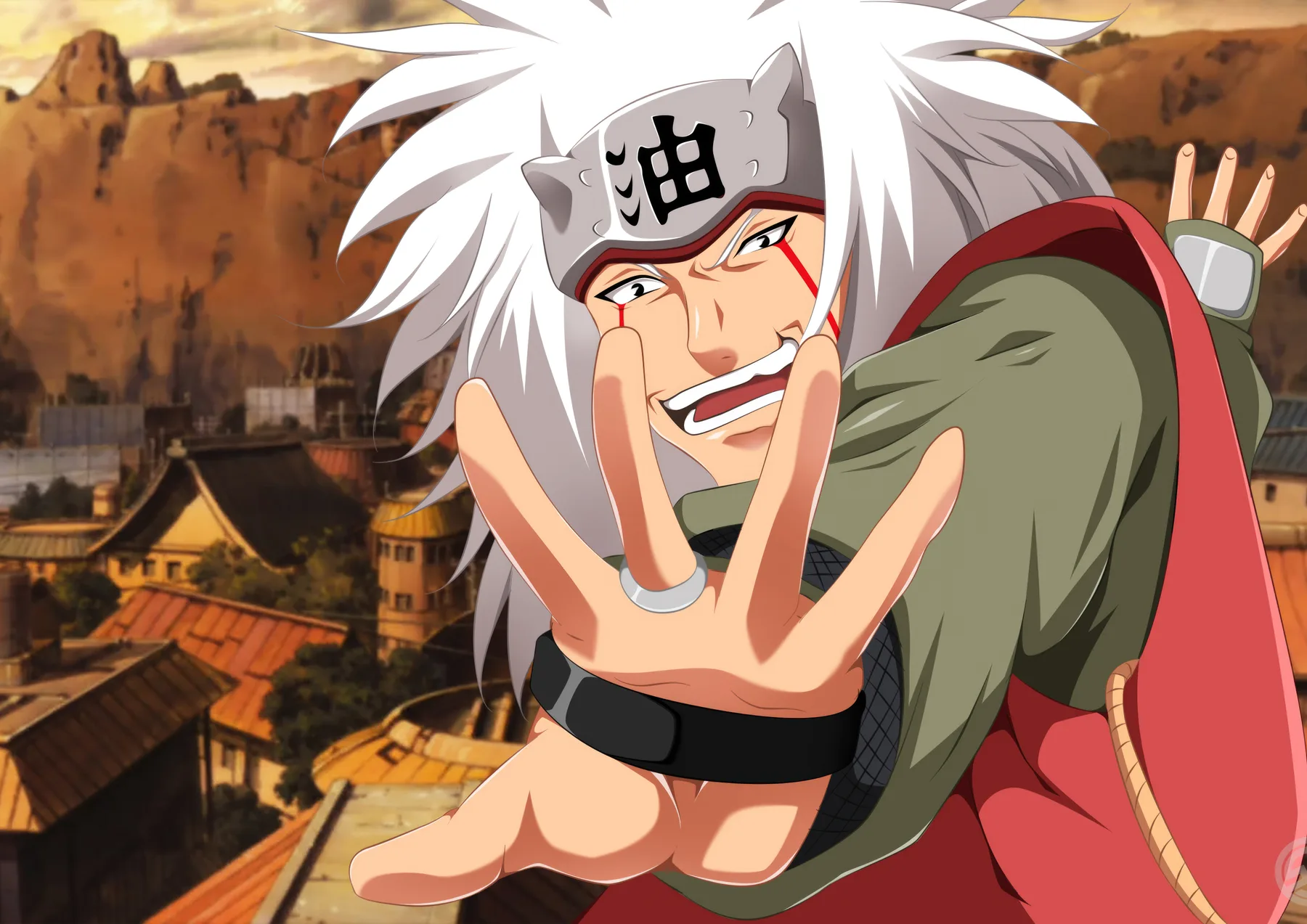Jiraiya Mano Extendida Sonrisa Pícara