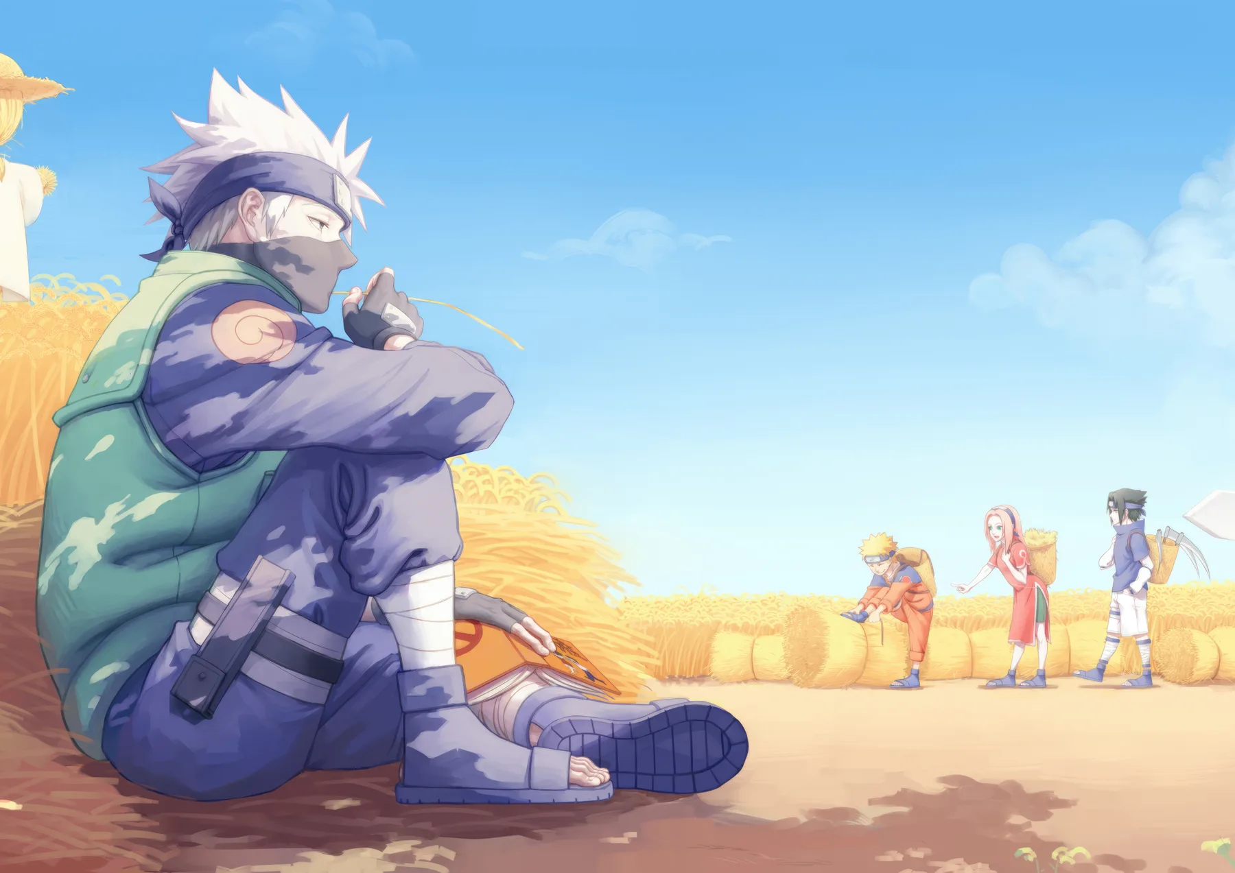 Equipo 7 Campo de Trigo Kakashi Descansando