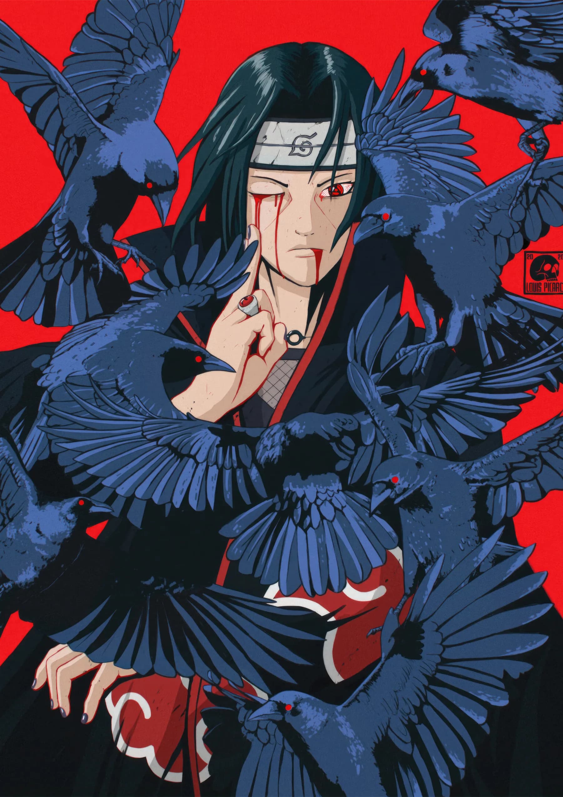 Itachi Uchiha Cuervos y Lágrima de Sangre
