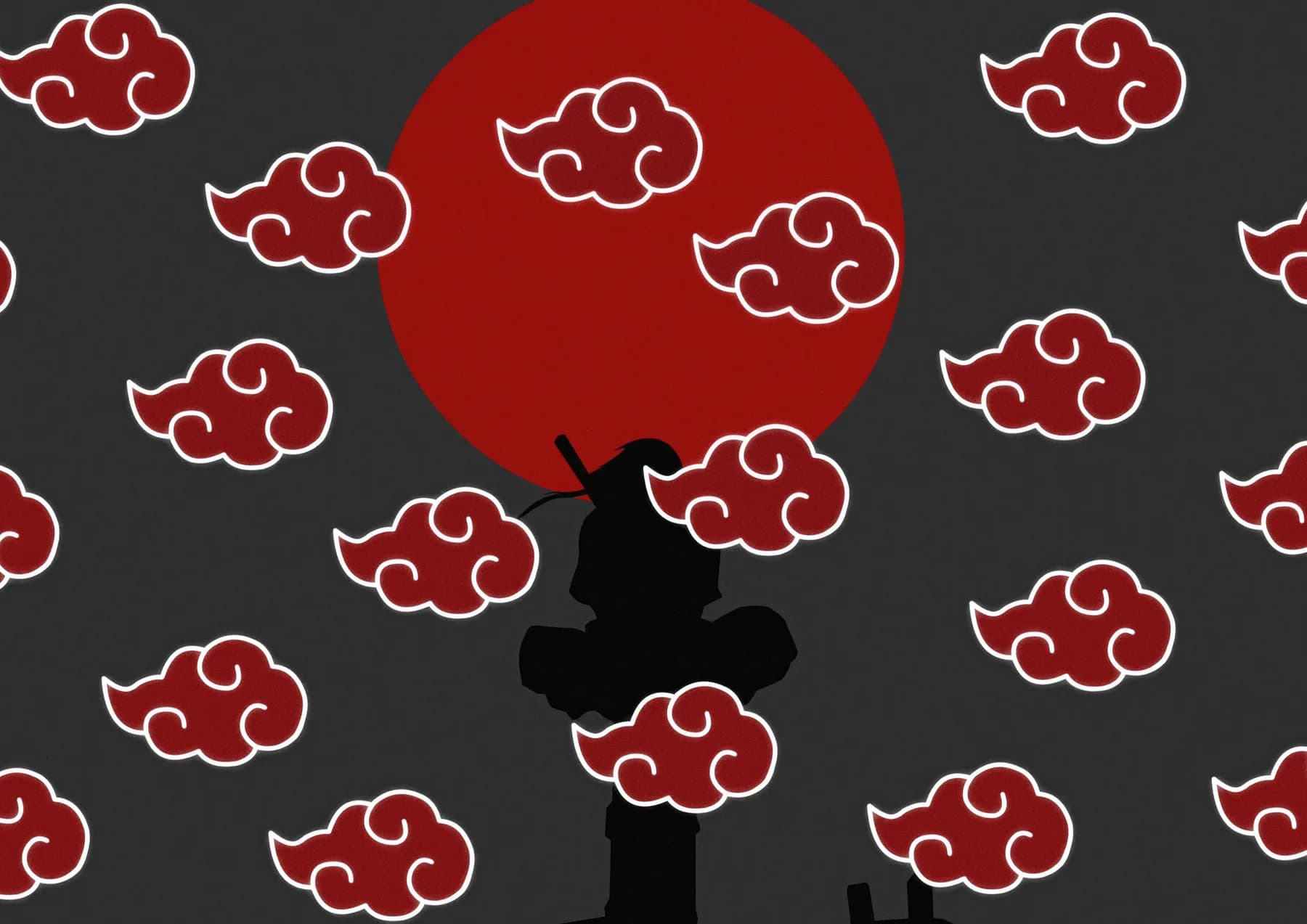 Itachi Uchiha Silueta Luna Roja Akatsuki
