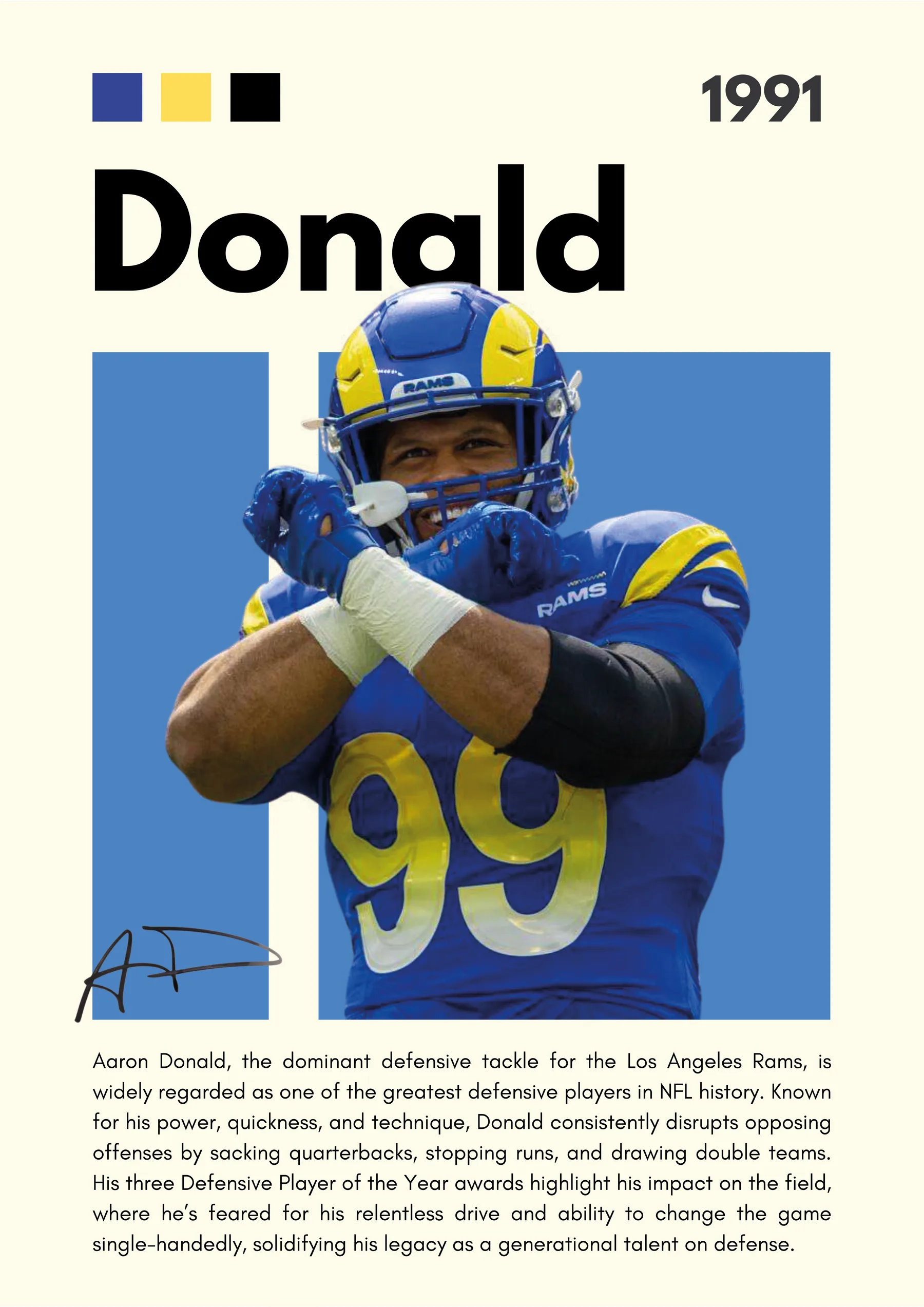 Aaron Donald Rams Brazos Cruzados