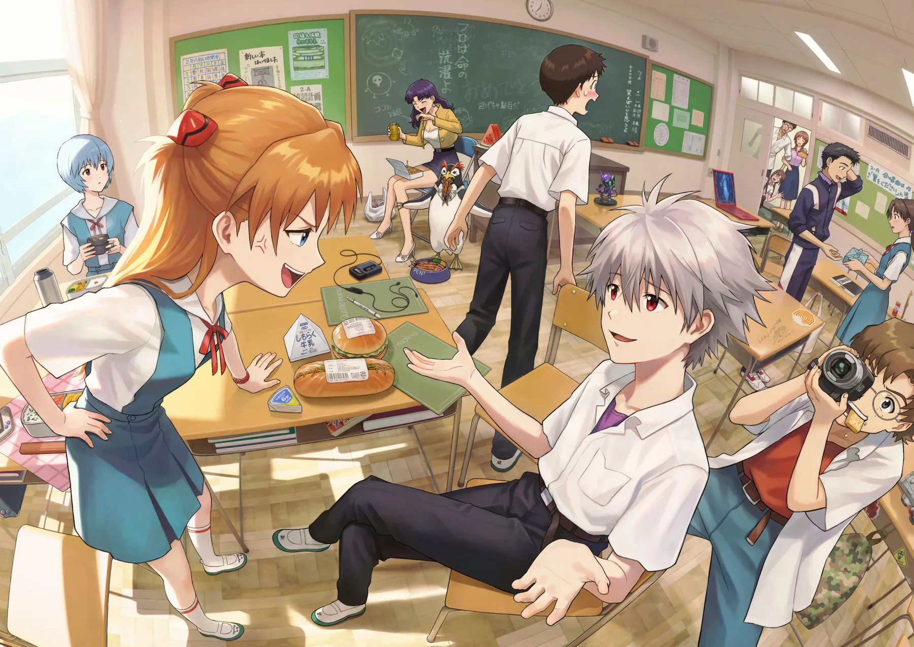 Evangelion Escena de Salon de Clases