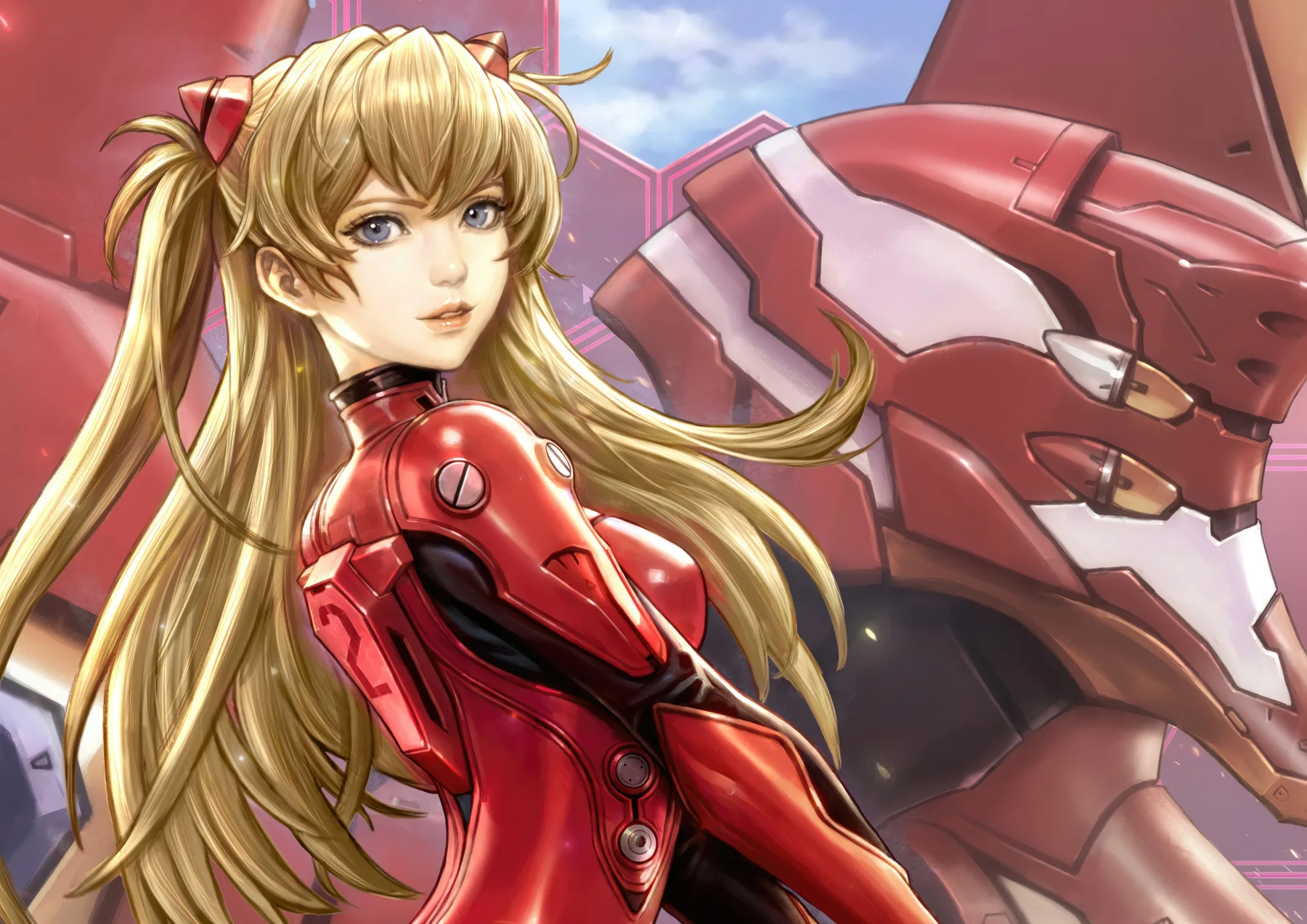 Asuka Langley Retrato con Eva-02