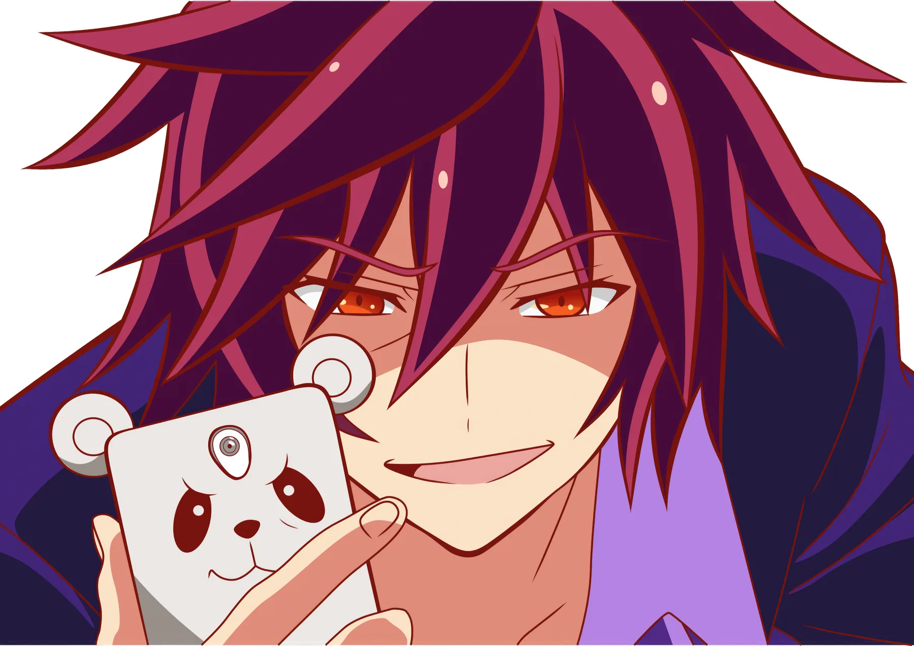 No Game No Life Retrato Rojo con Carta Panda