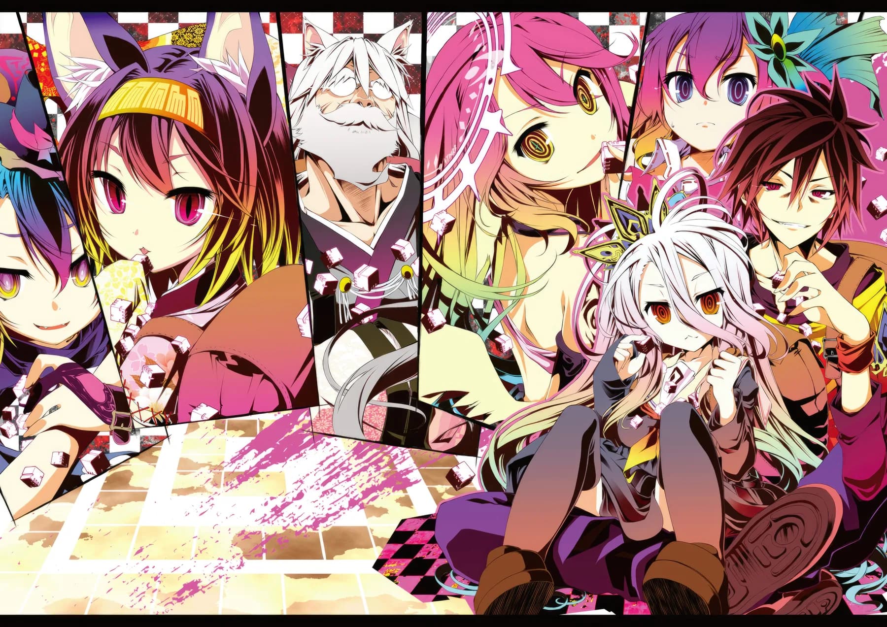 No Game No Life Personajes Multiples Paneles