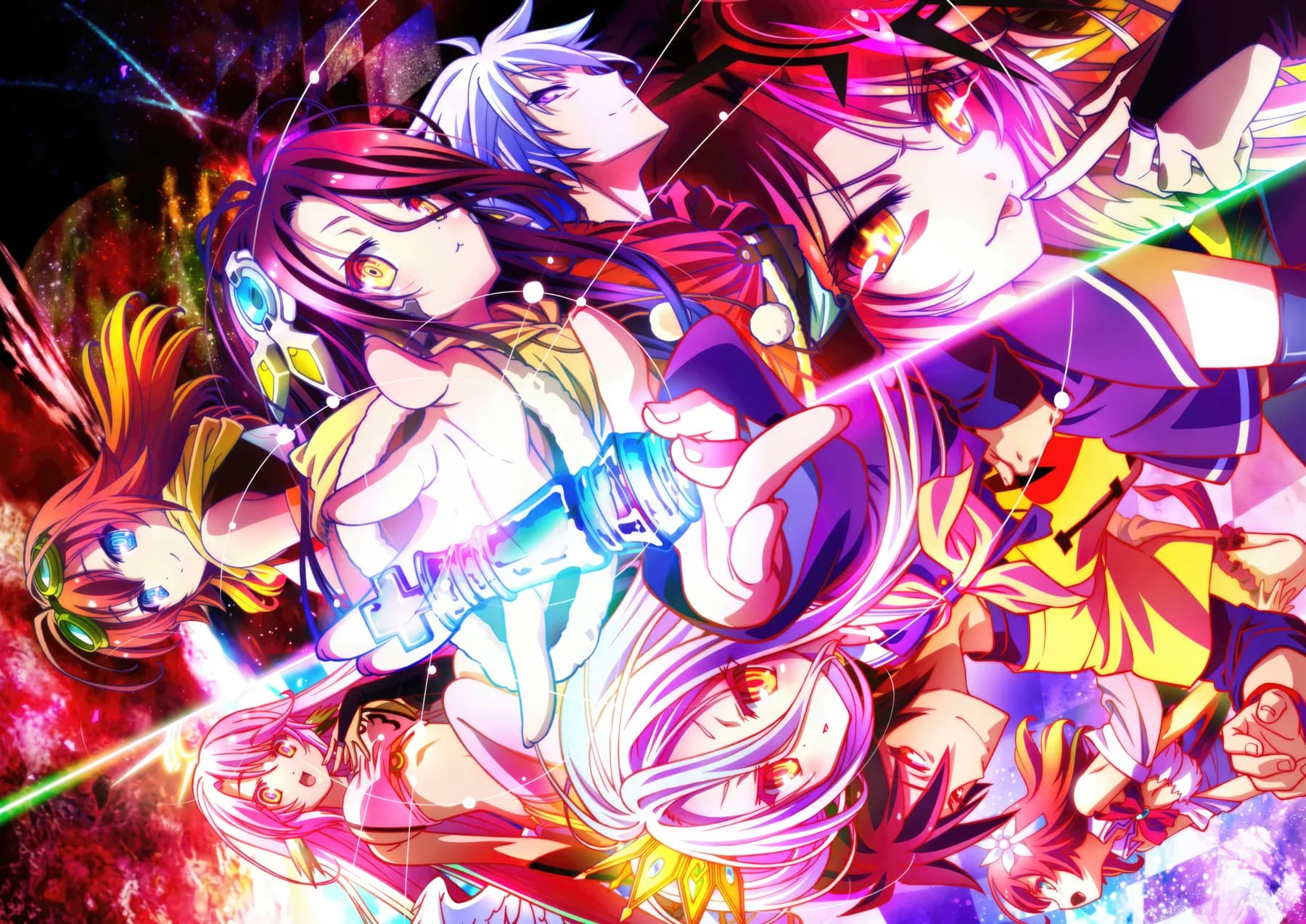 No Game No Life Elenco Collage Colorido