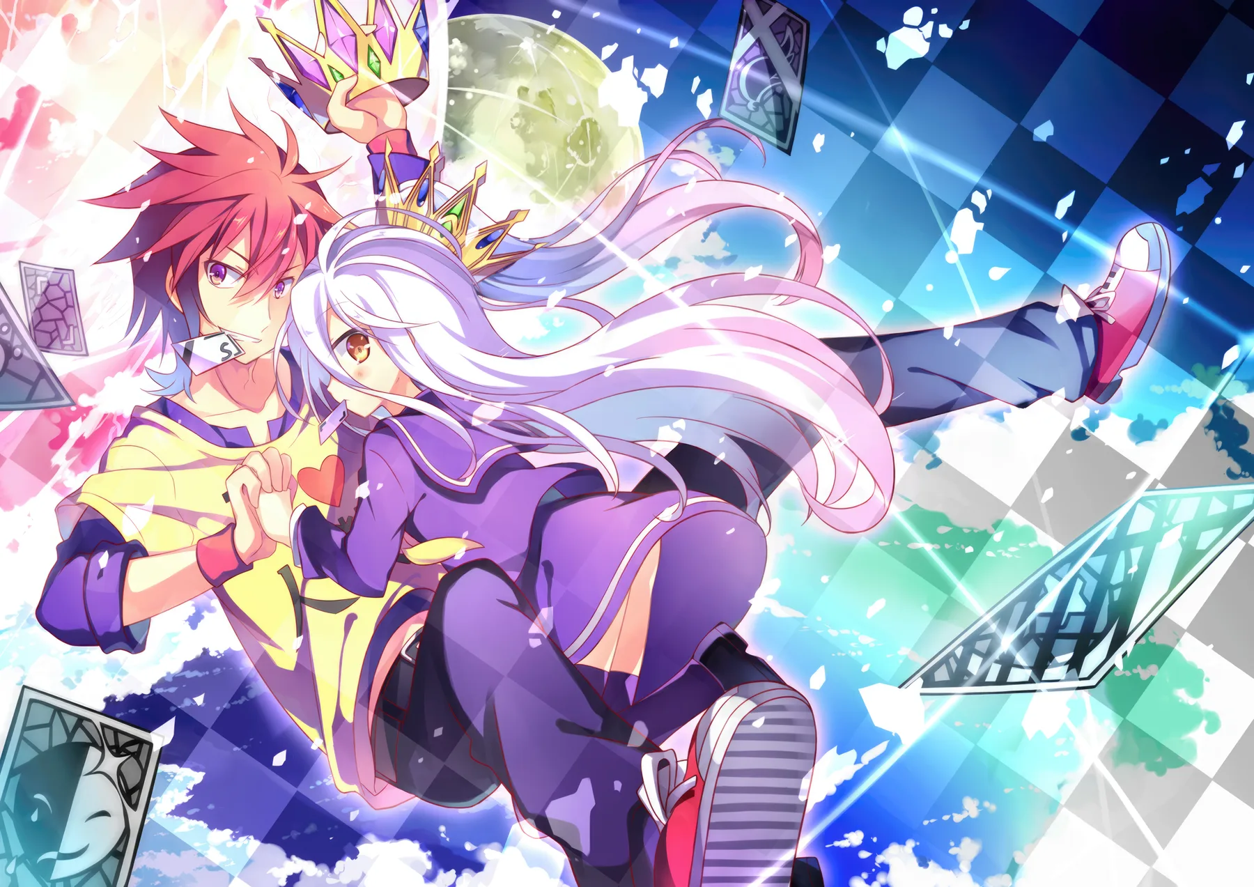 Sora y Shiro con Coronas No Game No Life