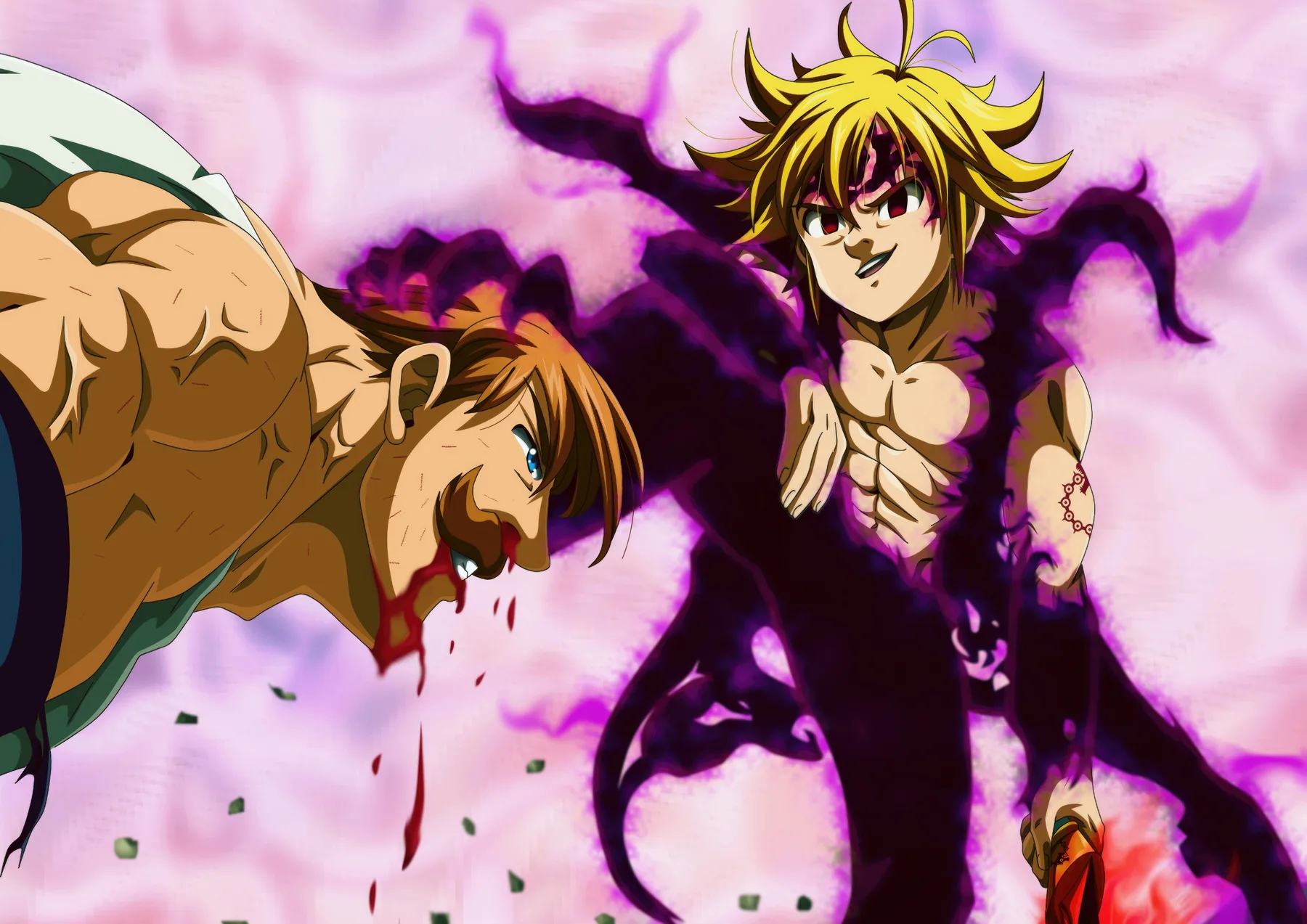 Ban Herido y Meliodas Modo Demonio