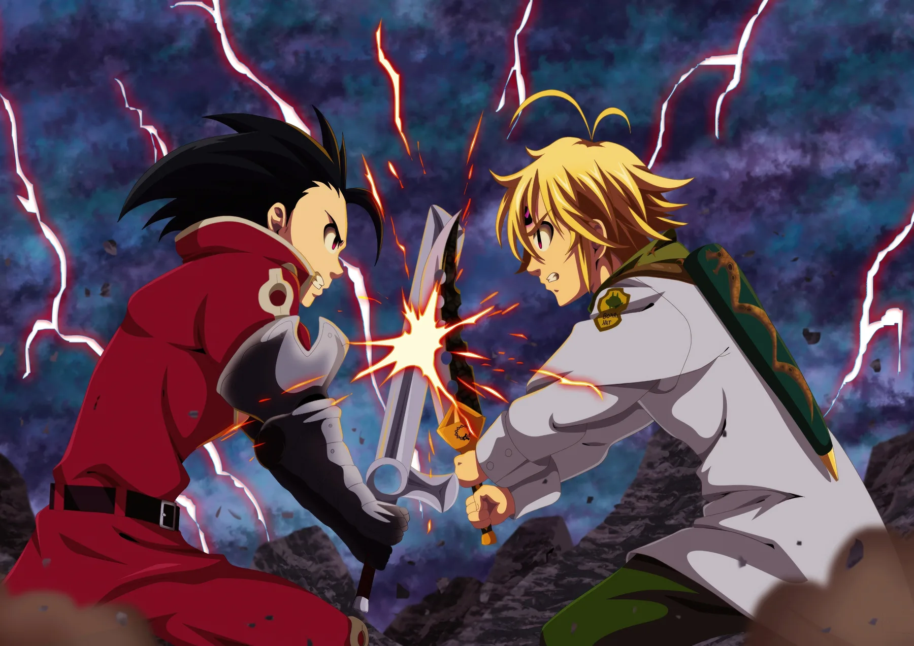Ban y Meliodas Choque de Espadas