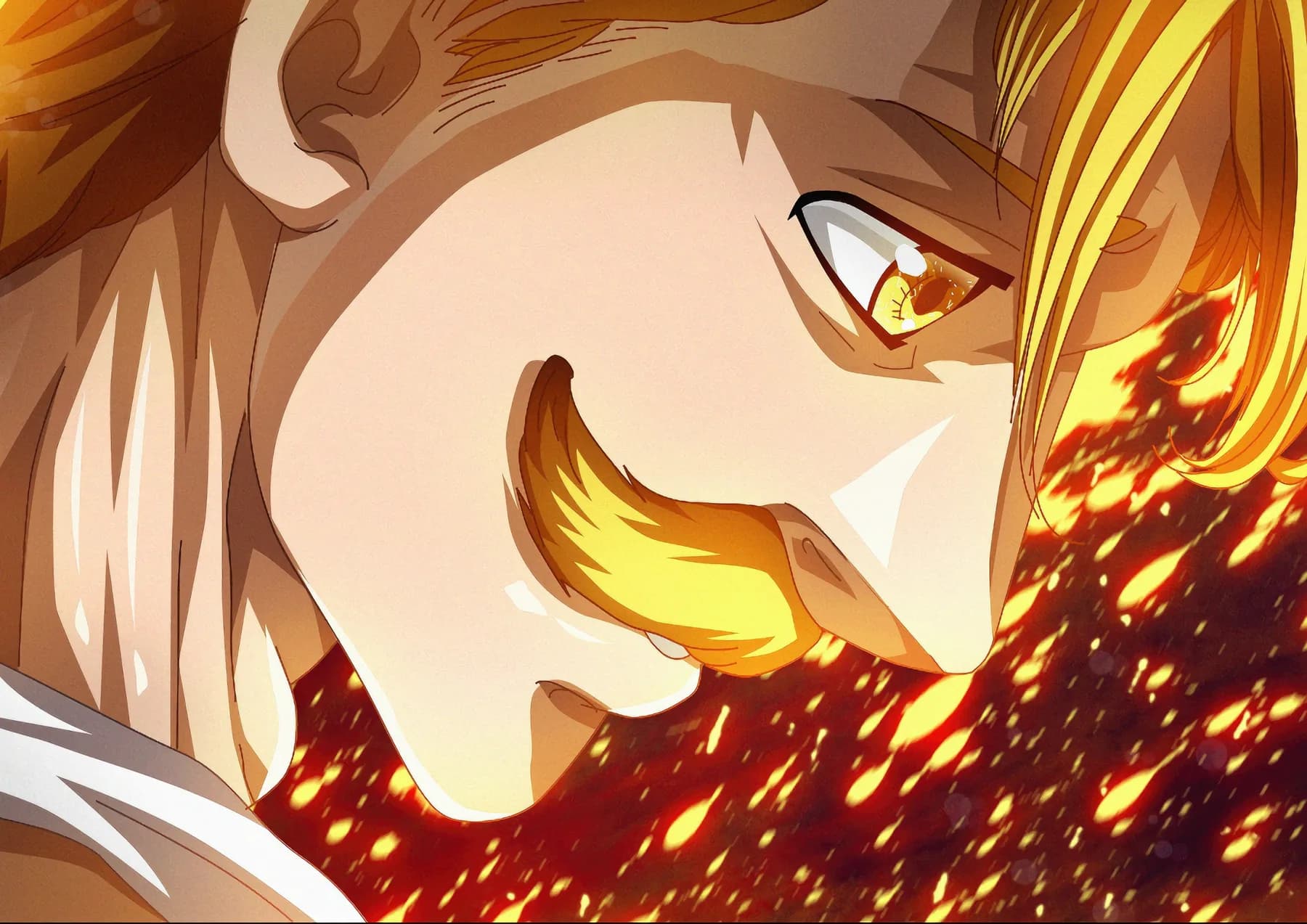 Meliodas Ojo y Fuego Primer Plano