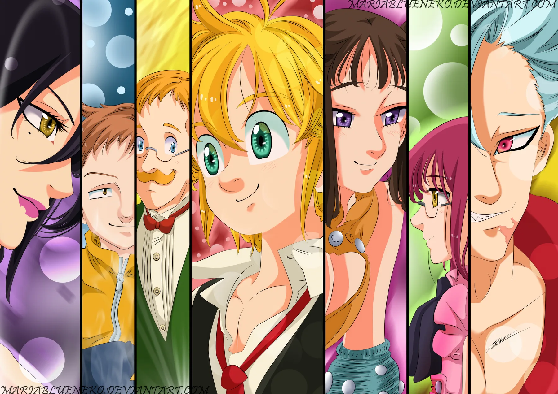 Nanatsu no Taizai Elenco Siete Franjas