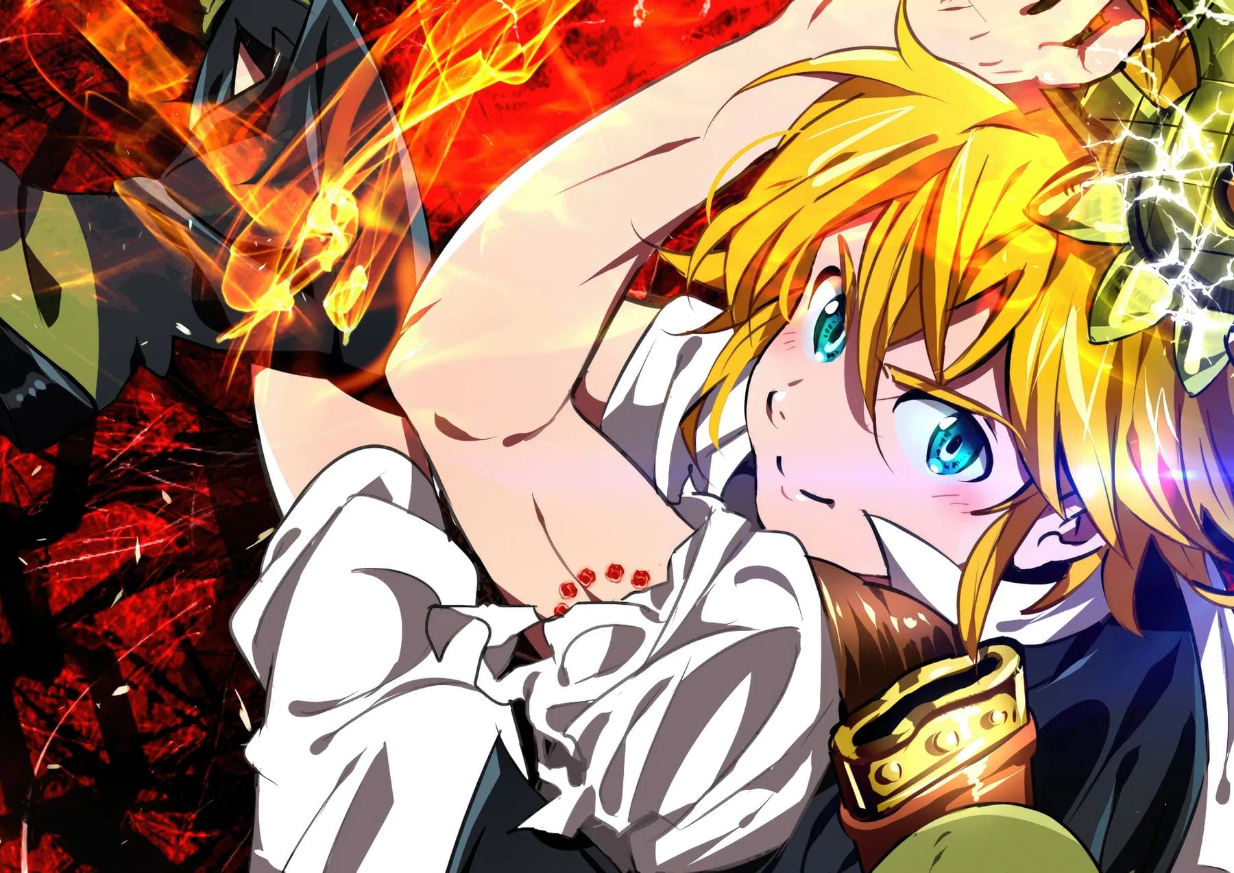 Meliodas Ataque de Fuego Primer Plano