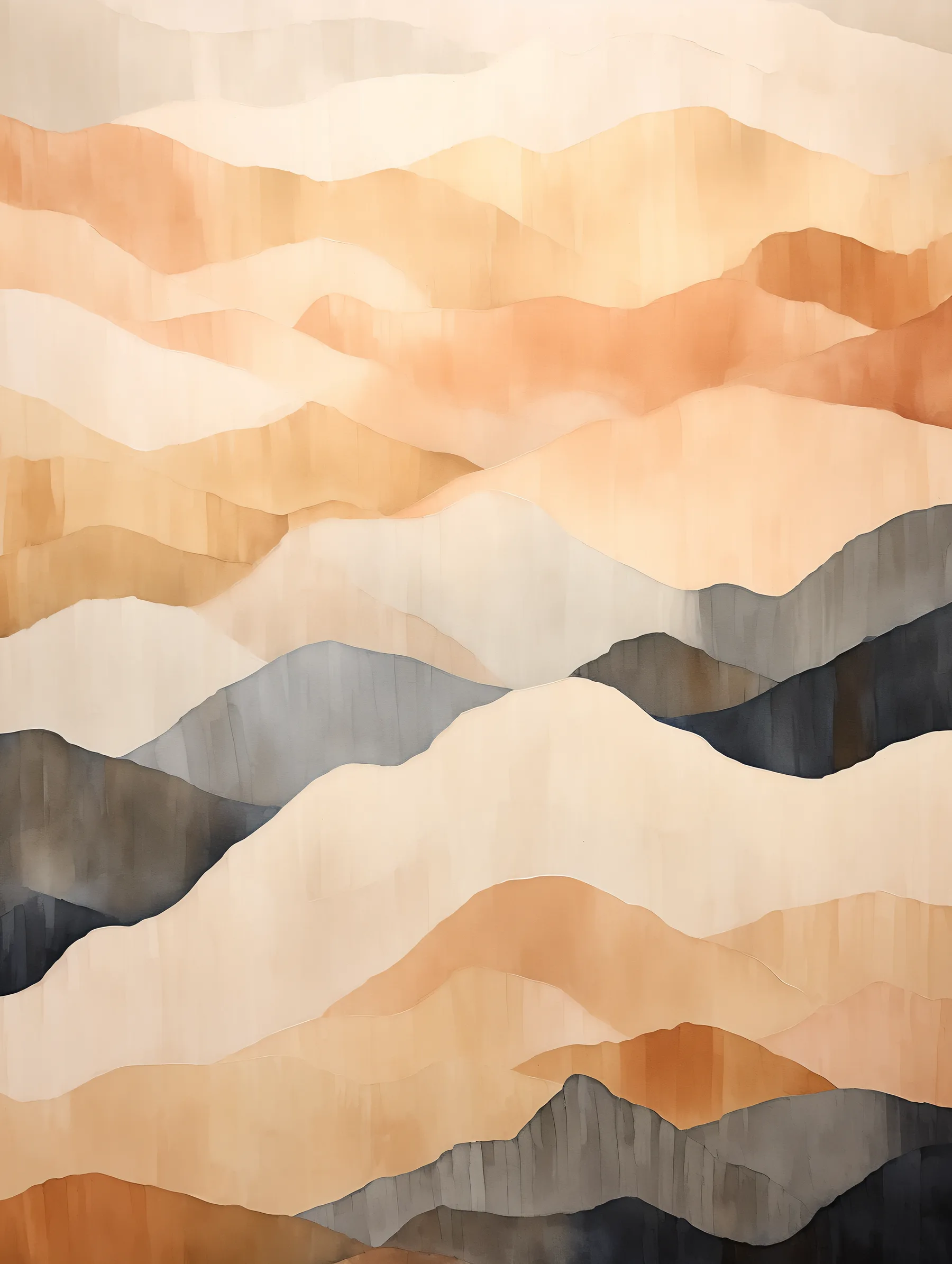 Montanas Abstractas Terracota y Gris