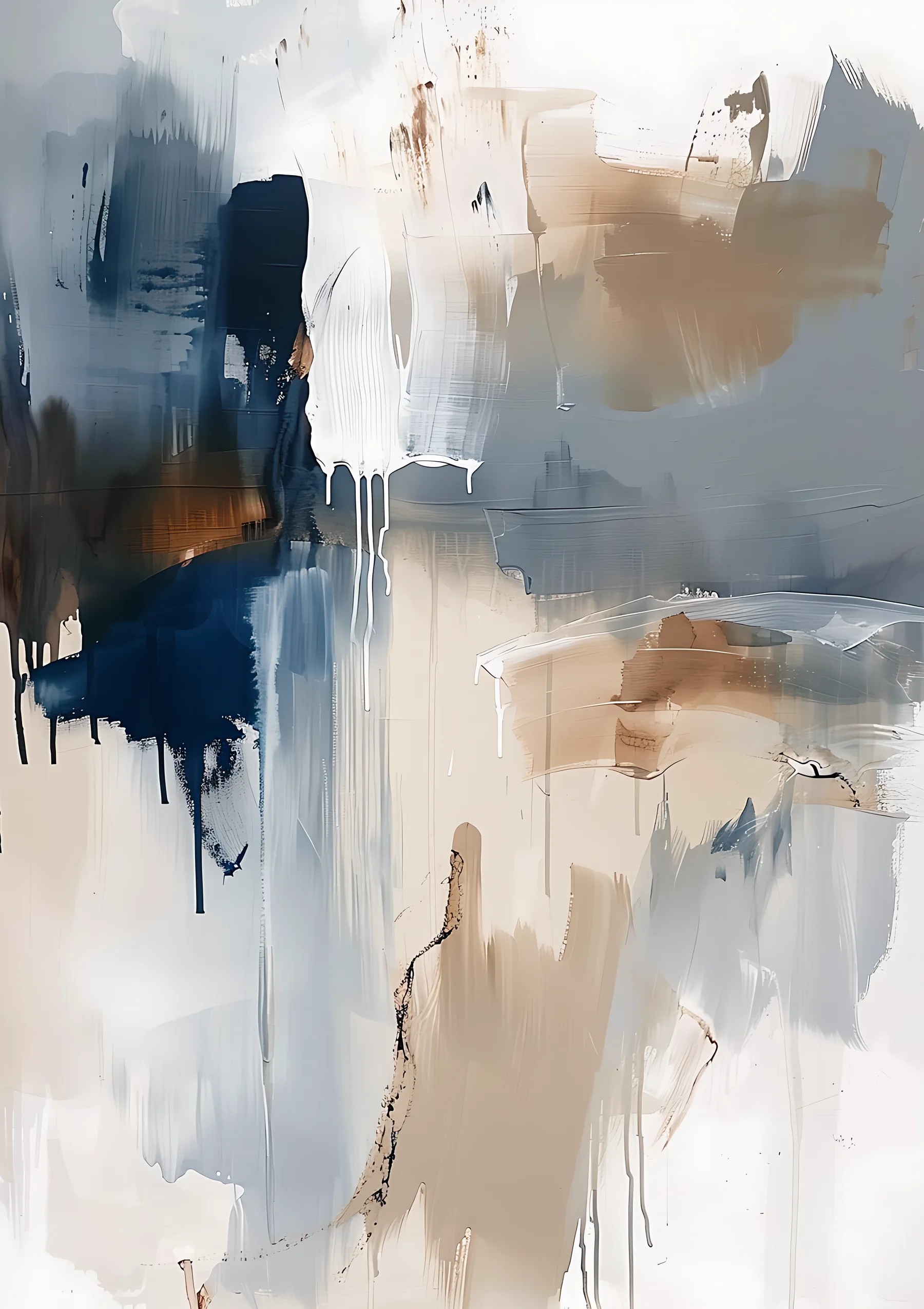 Abstracto Azul Marino y Arena