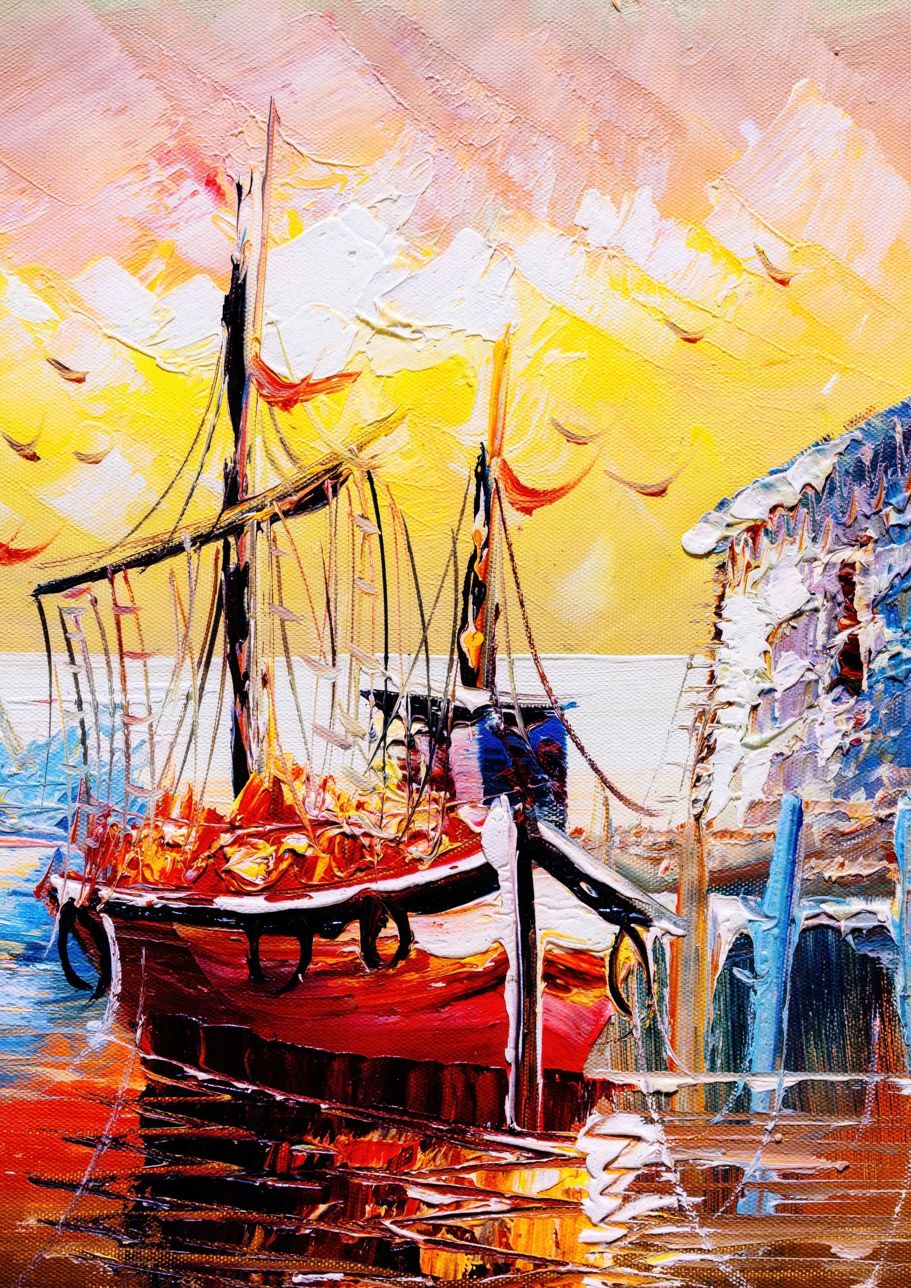 Velero al Atardecer en el Puerto