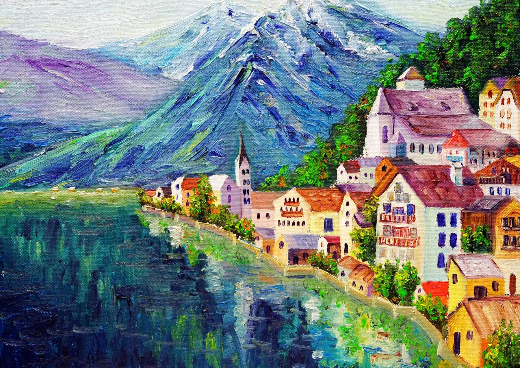 Pueblo Alpino junto al Lago