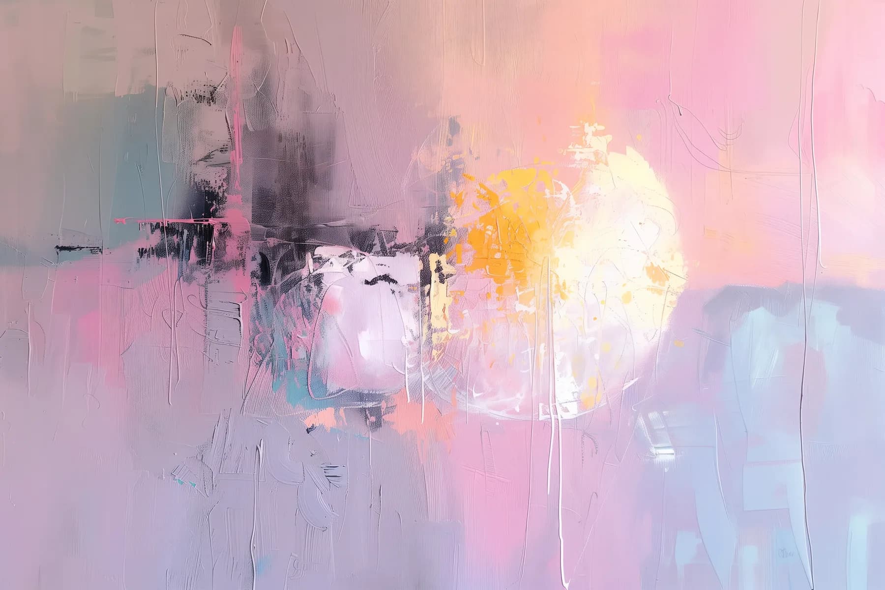 Abstracto Sol Pastel Rosa y Azul
