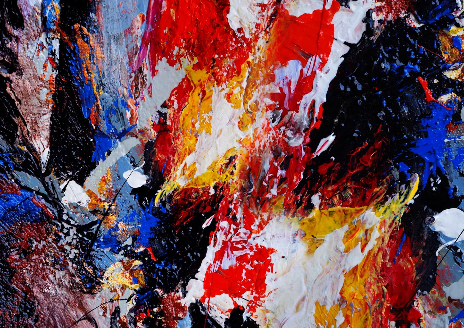 Abstracto Splatter Rojo y Negro