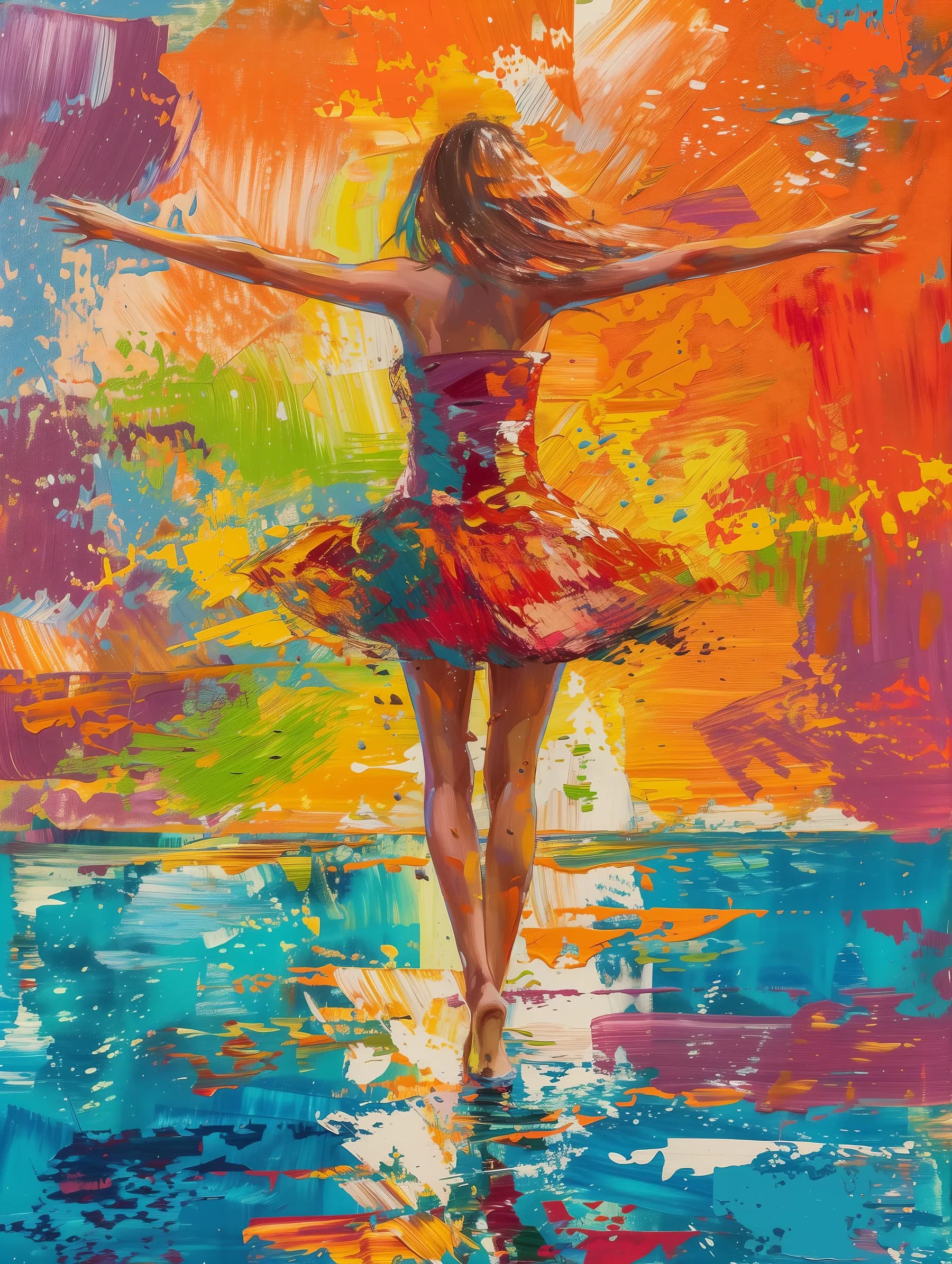 Bailarina Abstracta sobre el Agua