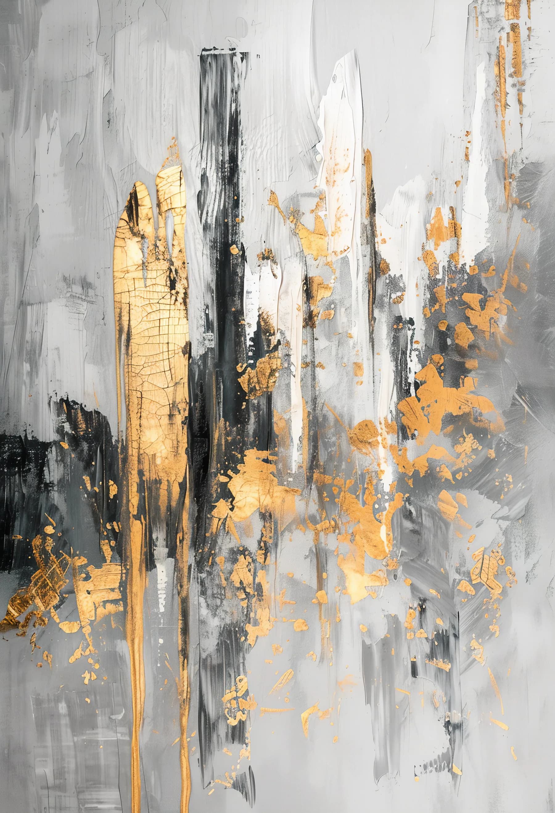 Abstracto Urbano Dorado y Gris
