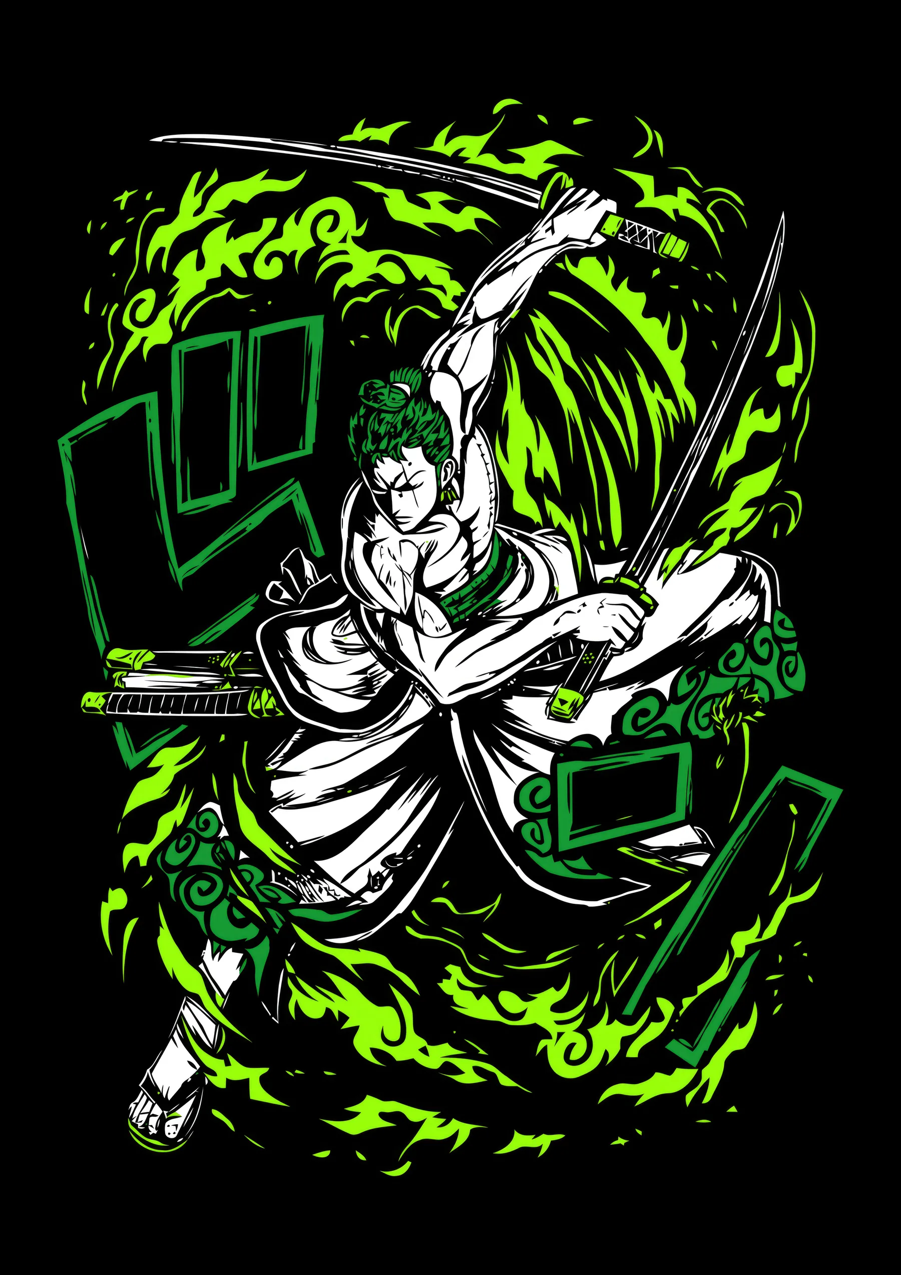 Zoro Estilo Samurai Tres Espadas