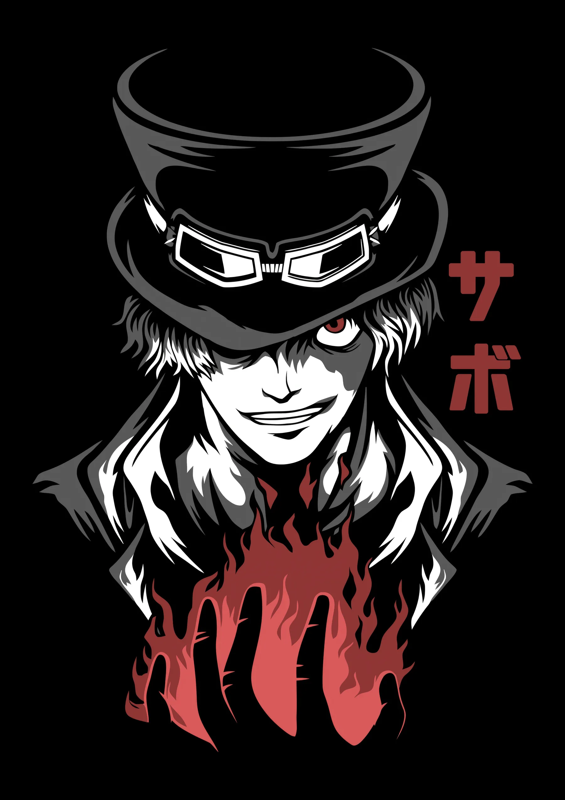 Sabo Retrato Sombrero y Fuego