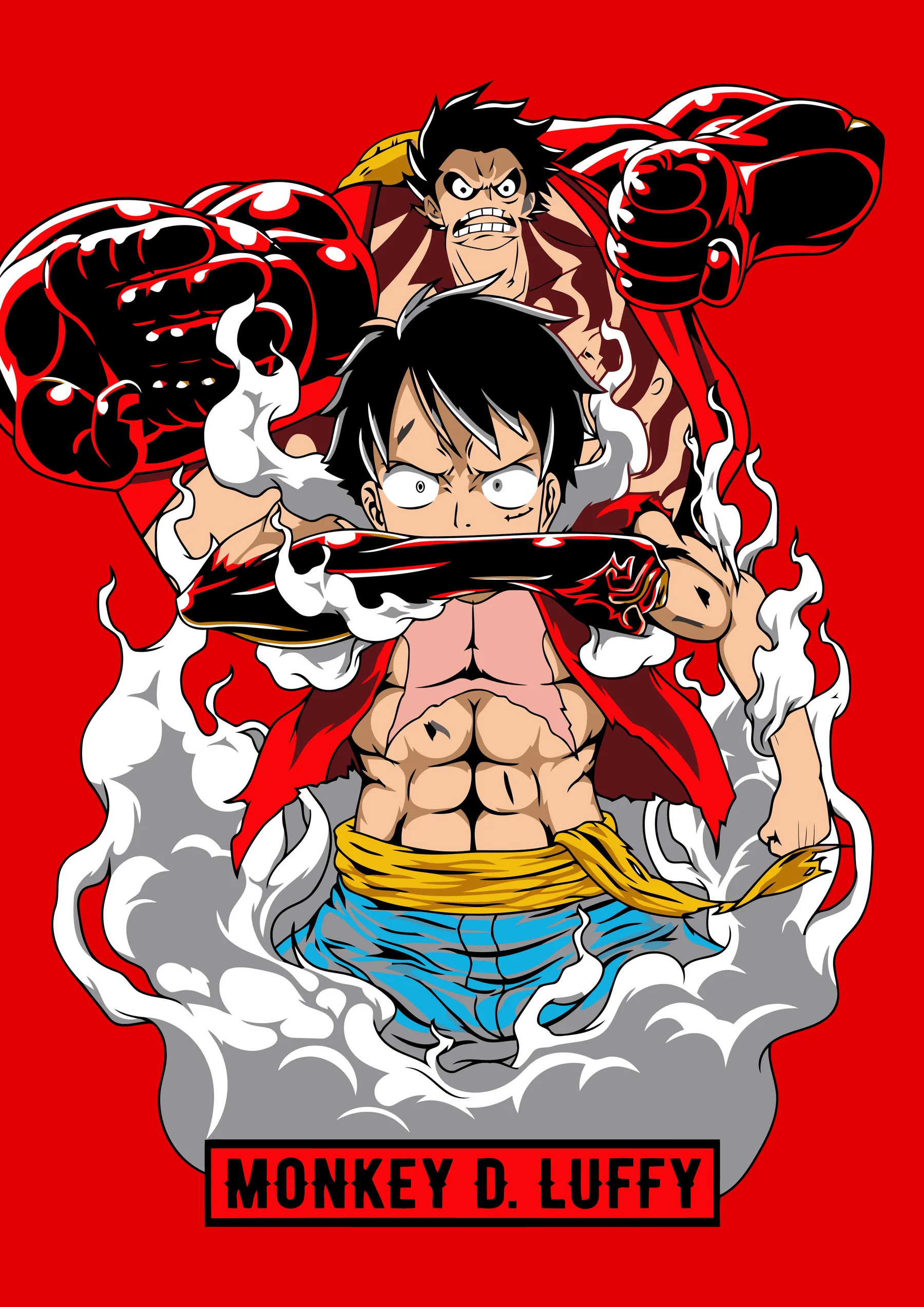 Luffy Gear Gigante Puños Rojos