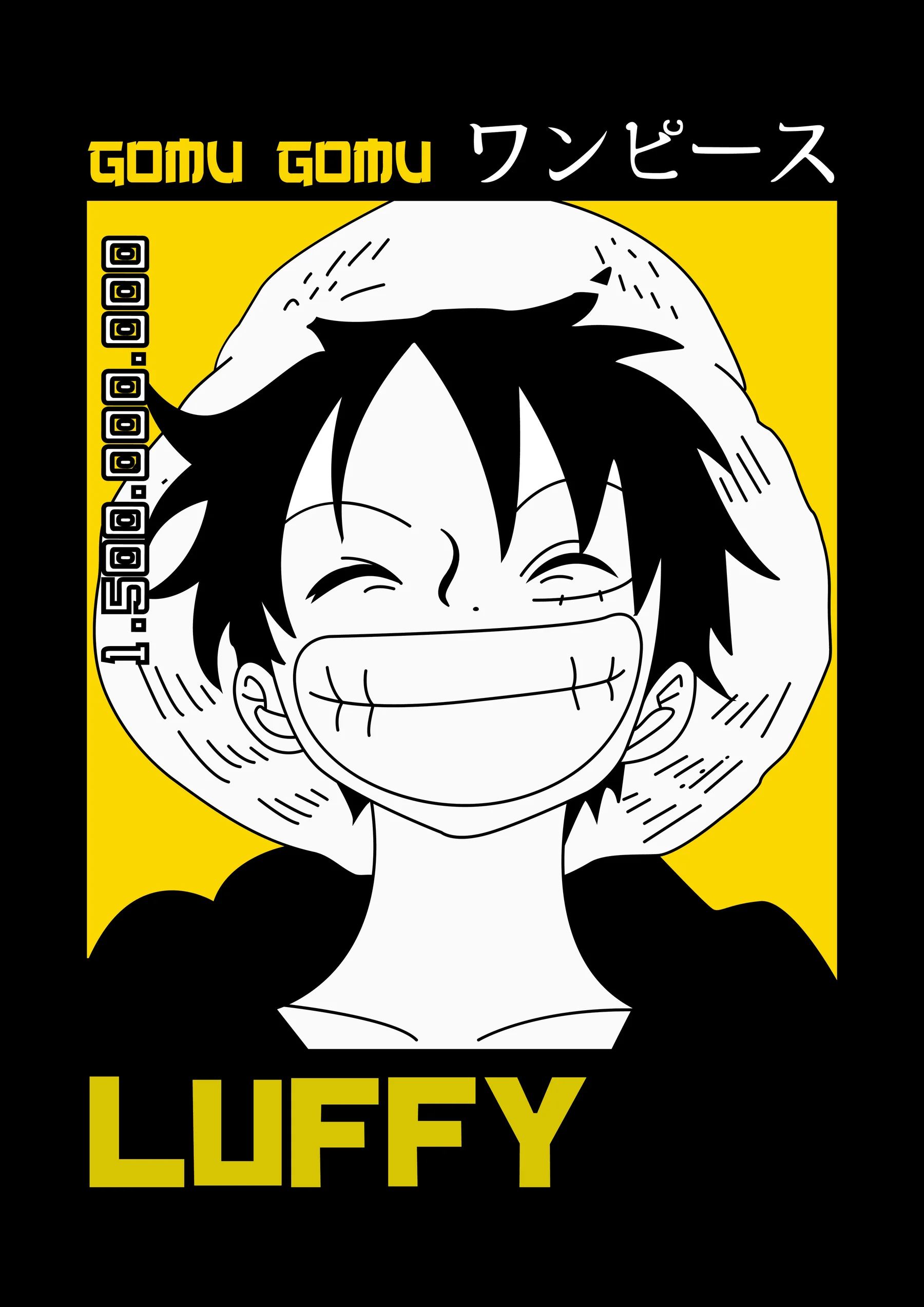 Luffy Gomu Gomu Retrato Manga