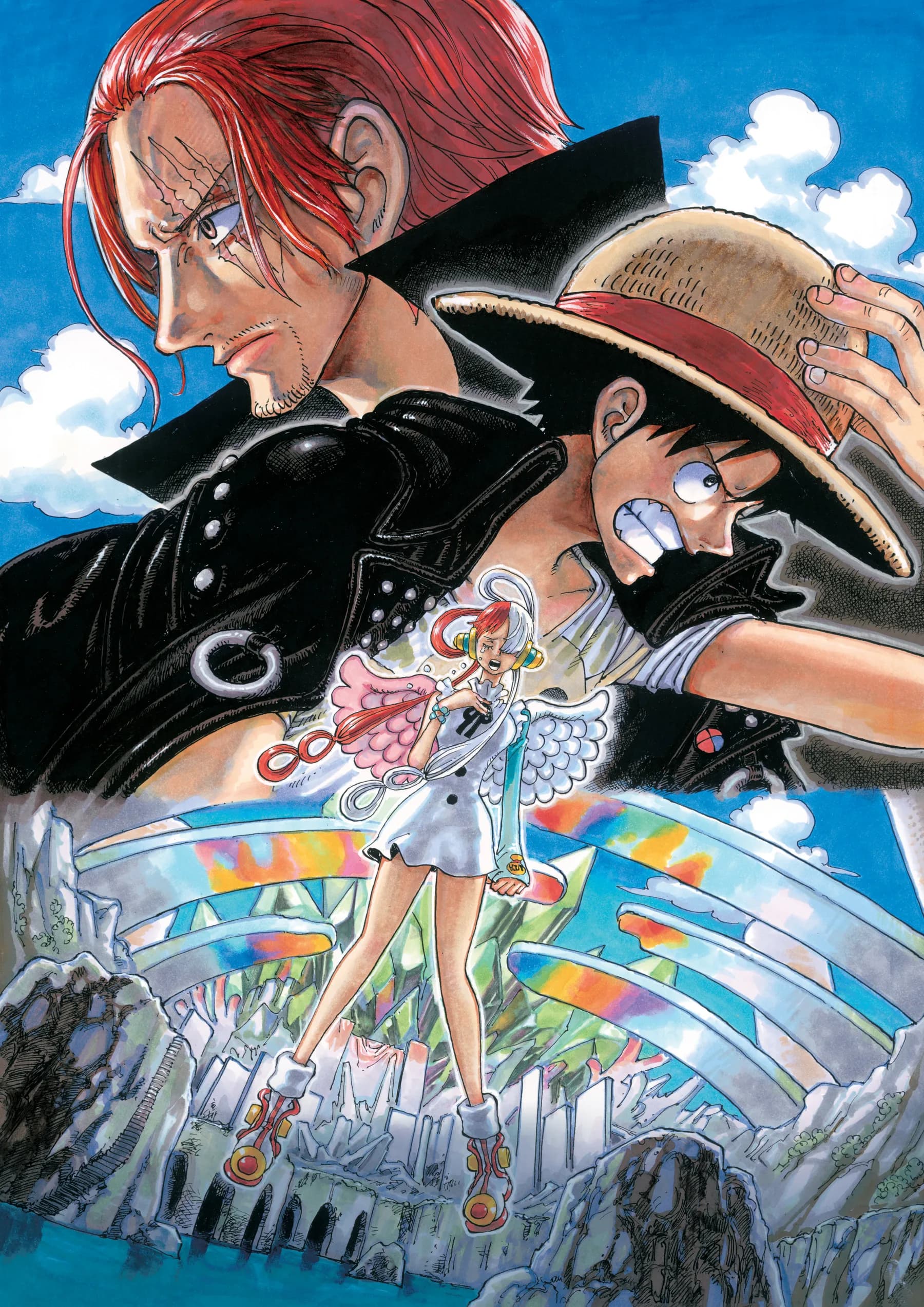 Shanks Luffy y Uta Momento Emotivo