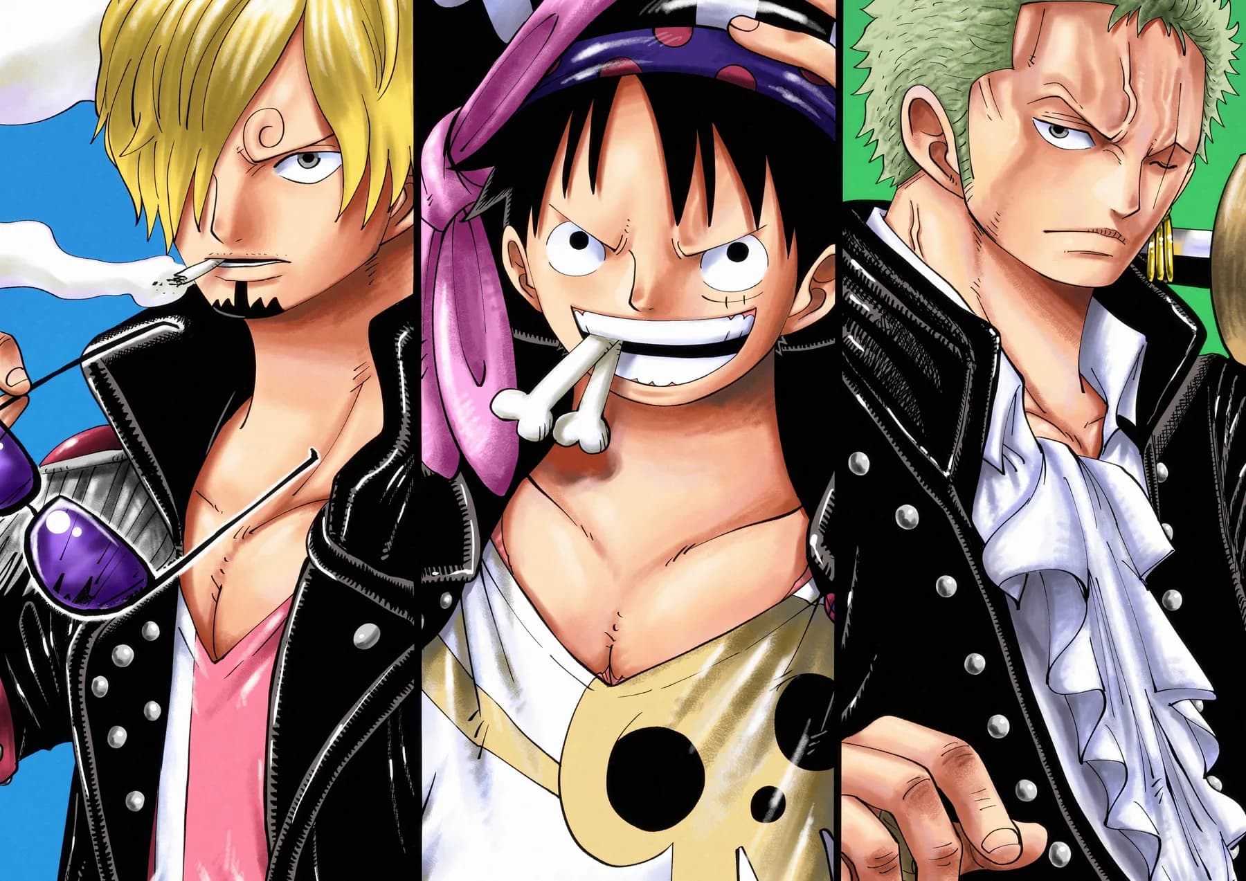 Sanji Luffy y Zoro Tríptico