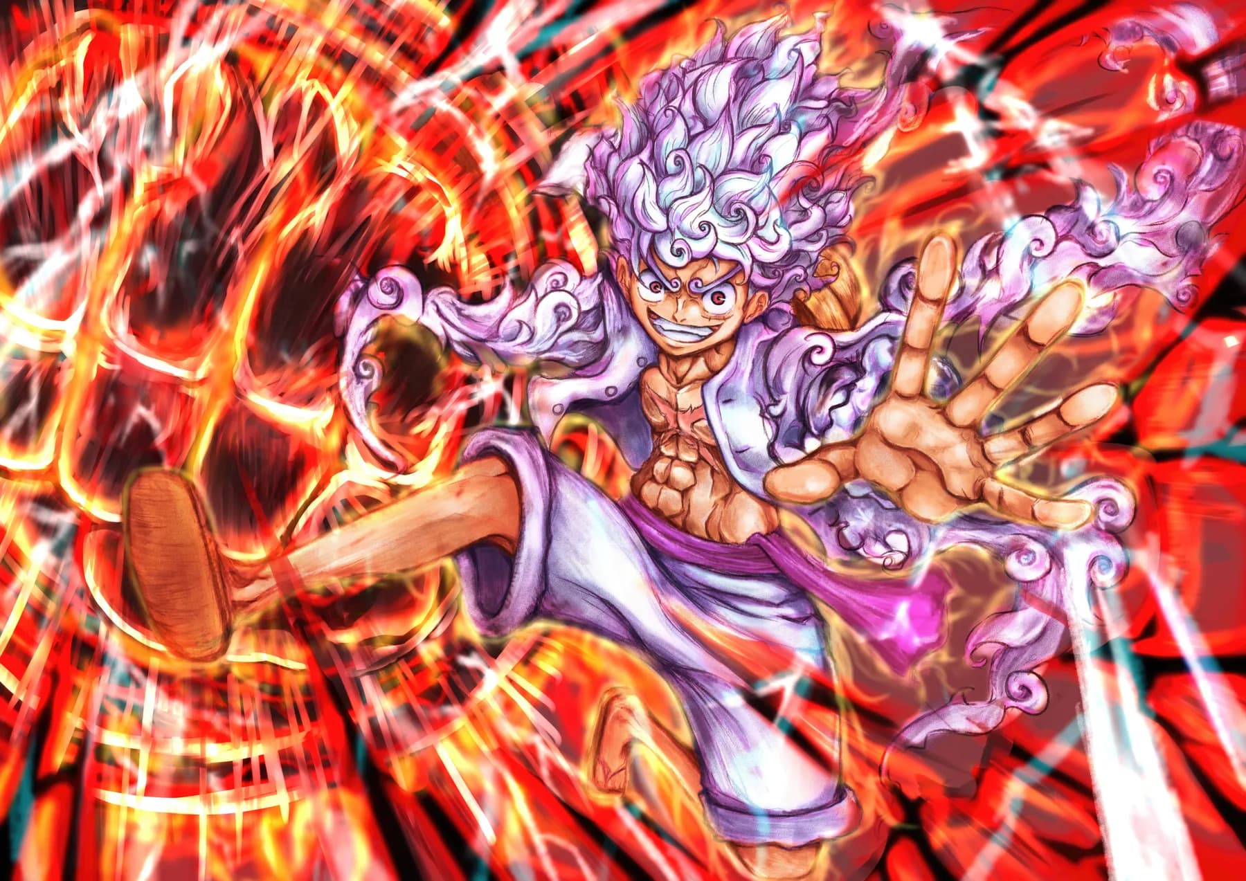 Luffy Gear 5 Energía Relámpago