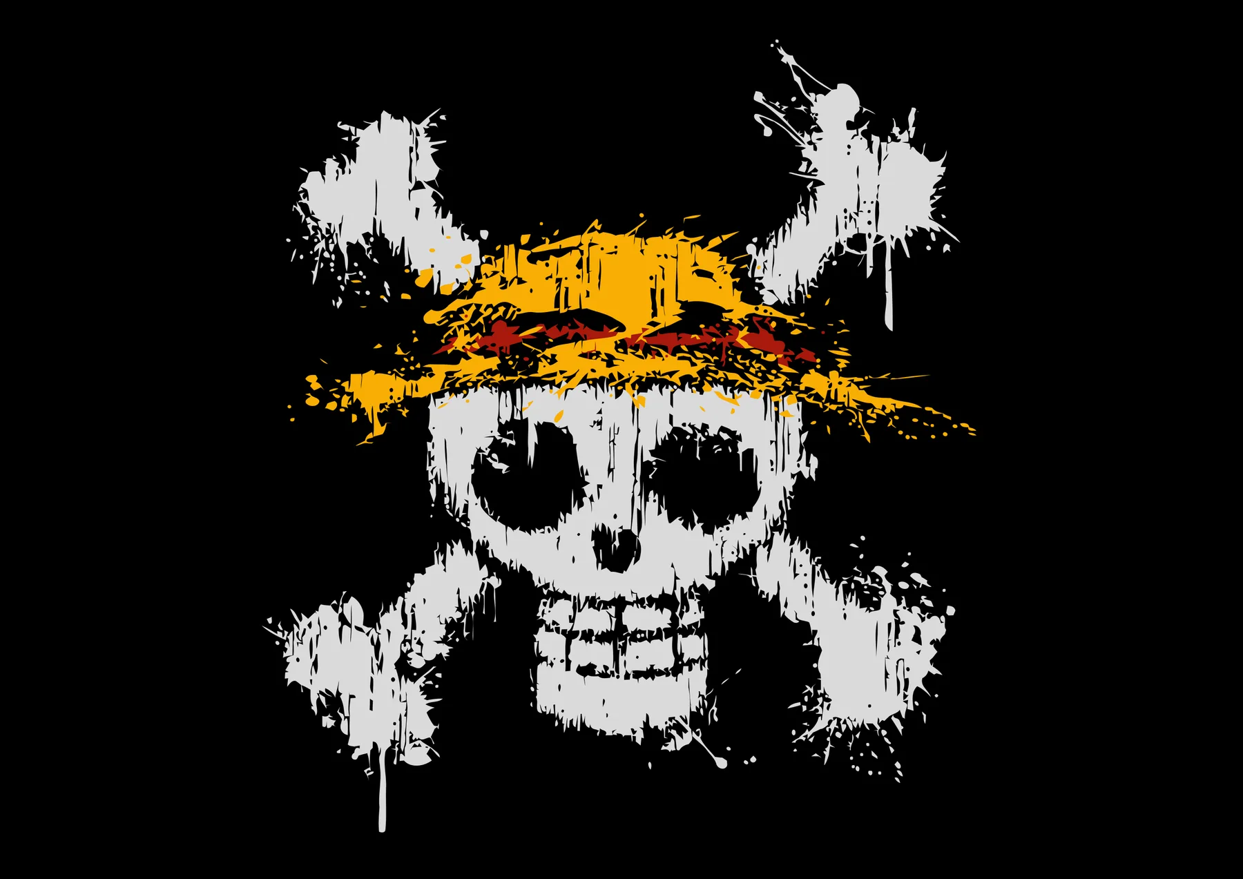 Mugiwara Calavera Estilo Splatter