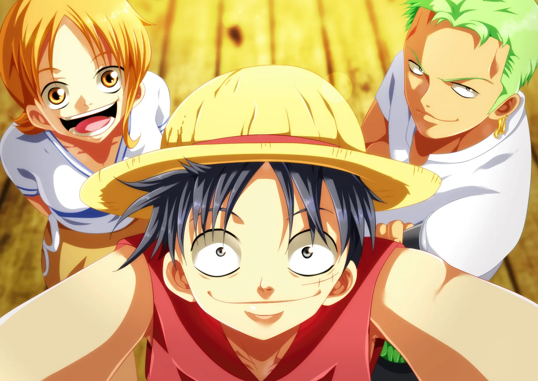 Luffy Nami y Zoro Selfie