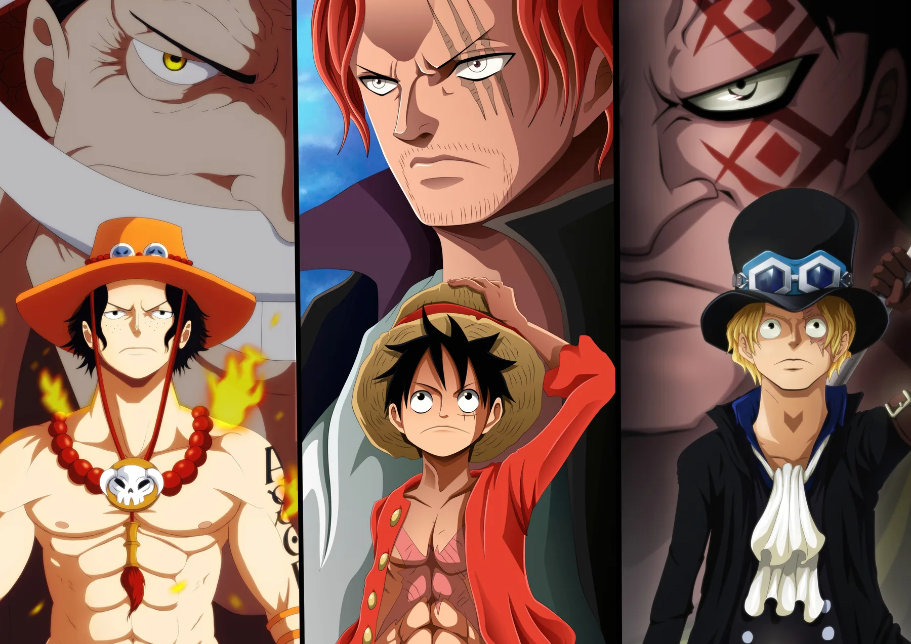 Ace Luffy y Sabo Hermanos Trío