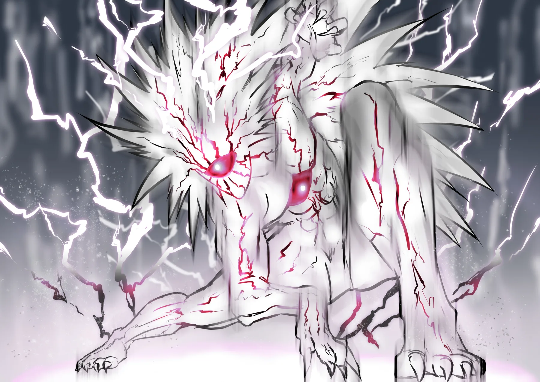 One Punch Man Criatura Blanca con Rayos