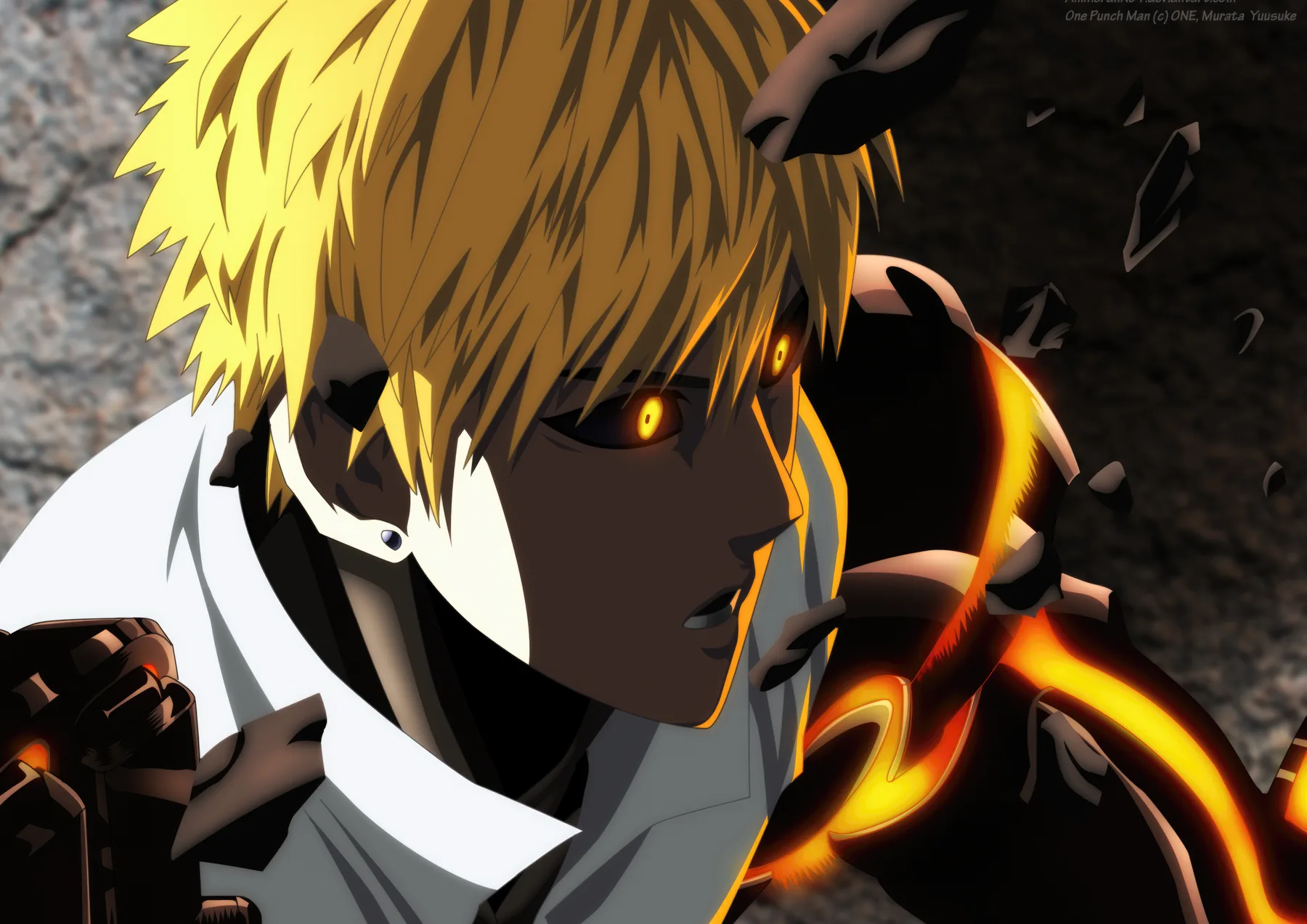 Genos Ojos Brillantes Primer Plano Oscuro