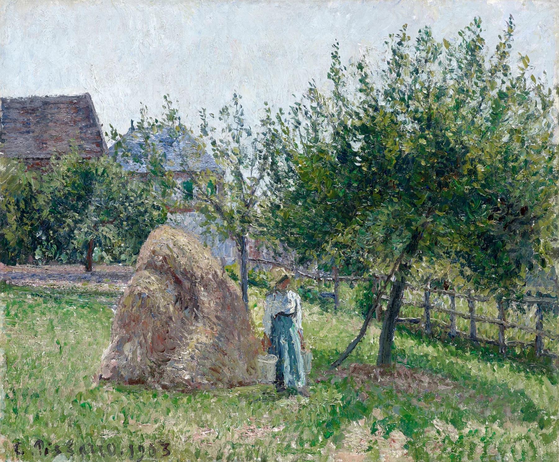 Almiar entre los Arboles - Pissarro