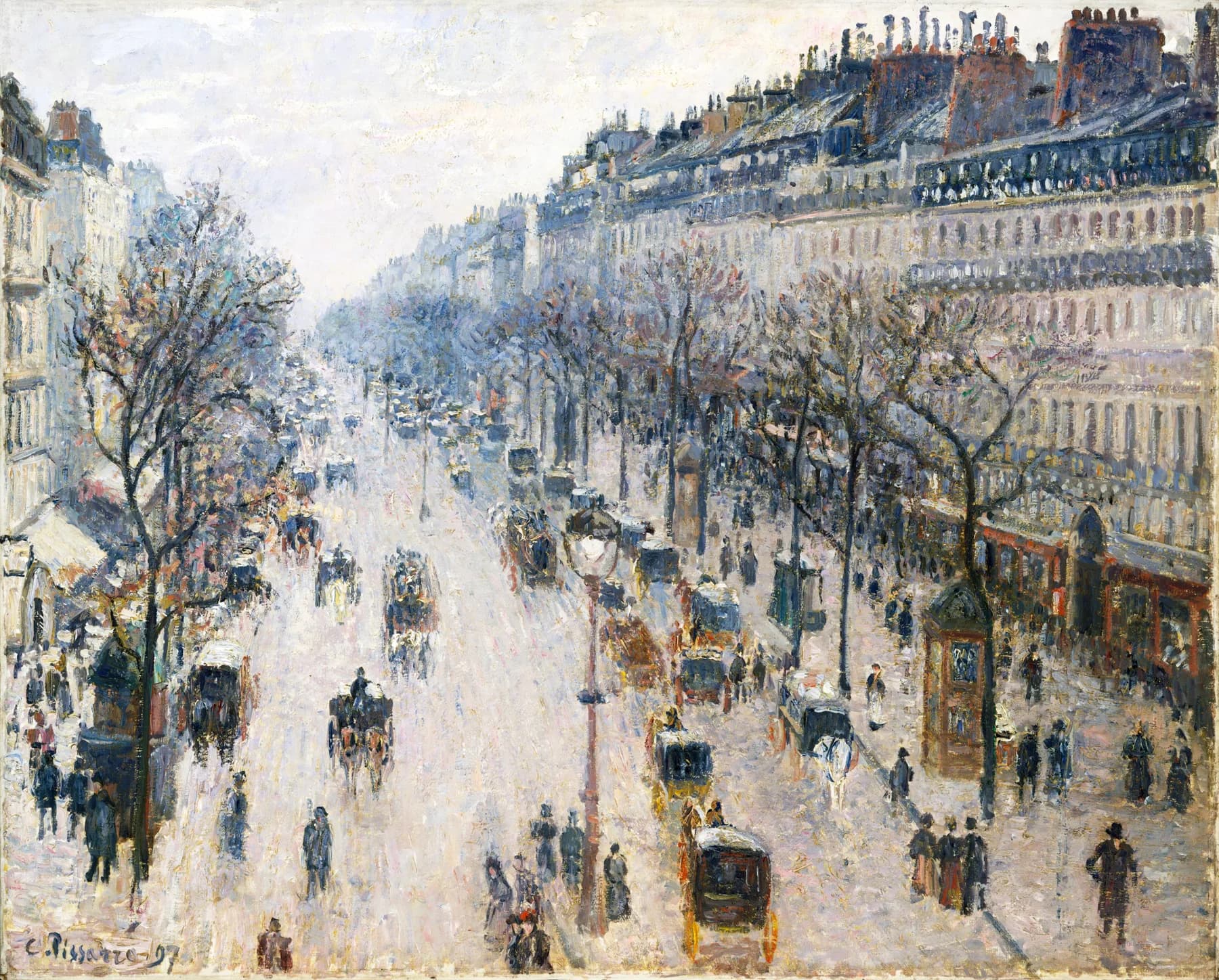 El Boulevard Montmartre por la Manana - Pissarro