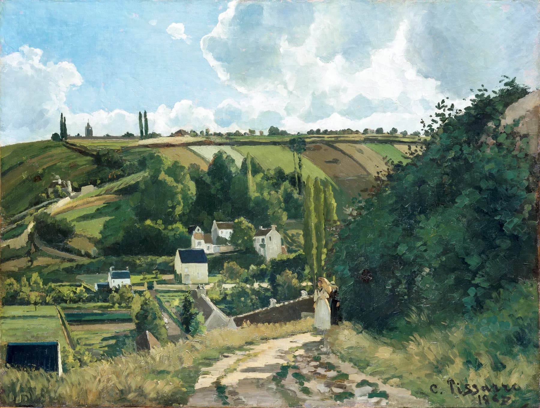 Paisaje con Colinas y Camino - Pissarro